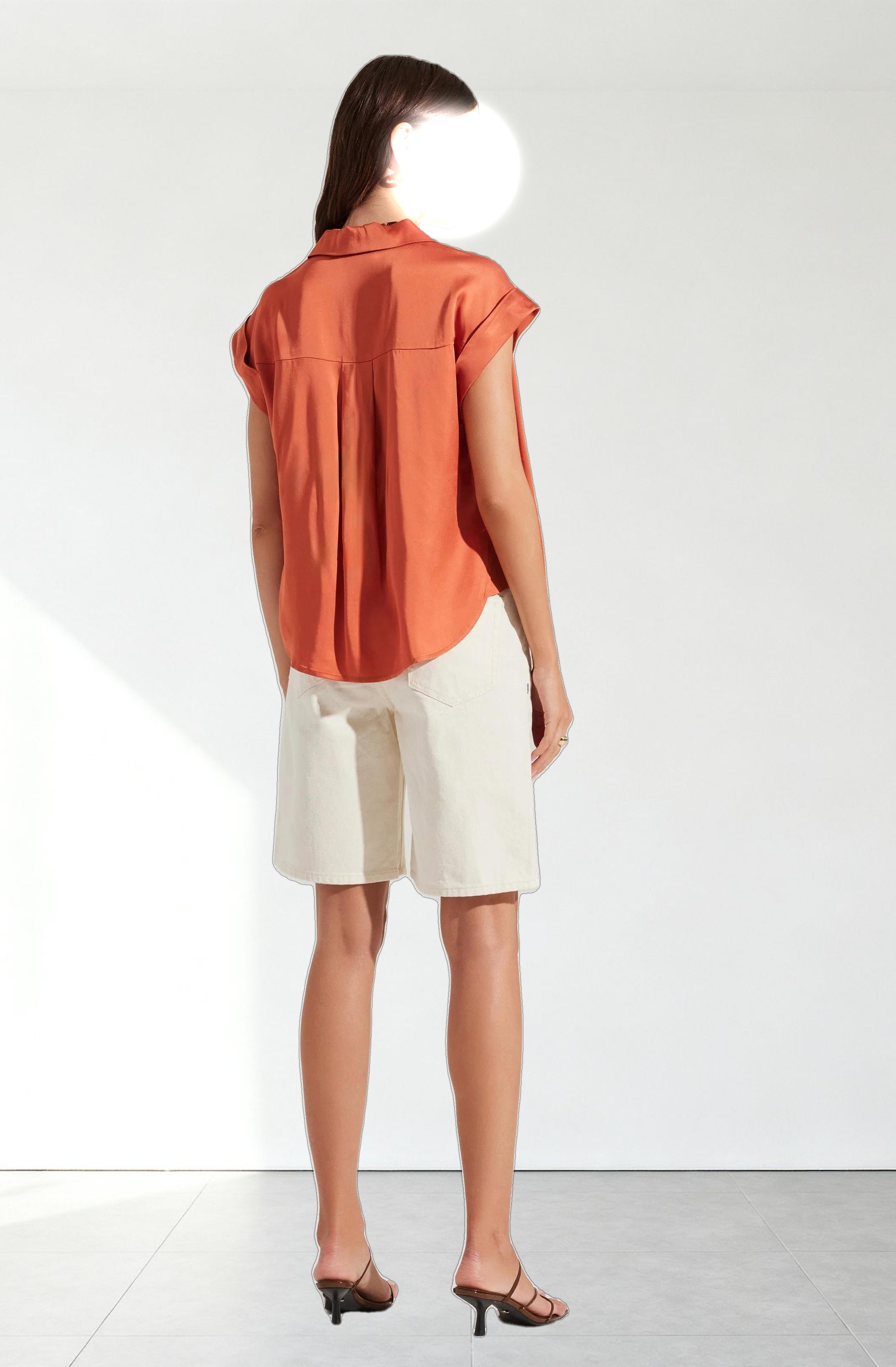 Callen Satin Button Up Top