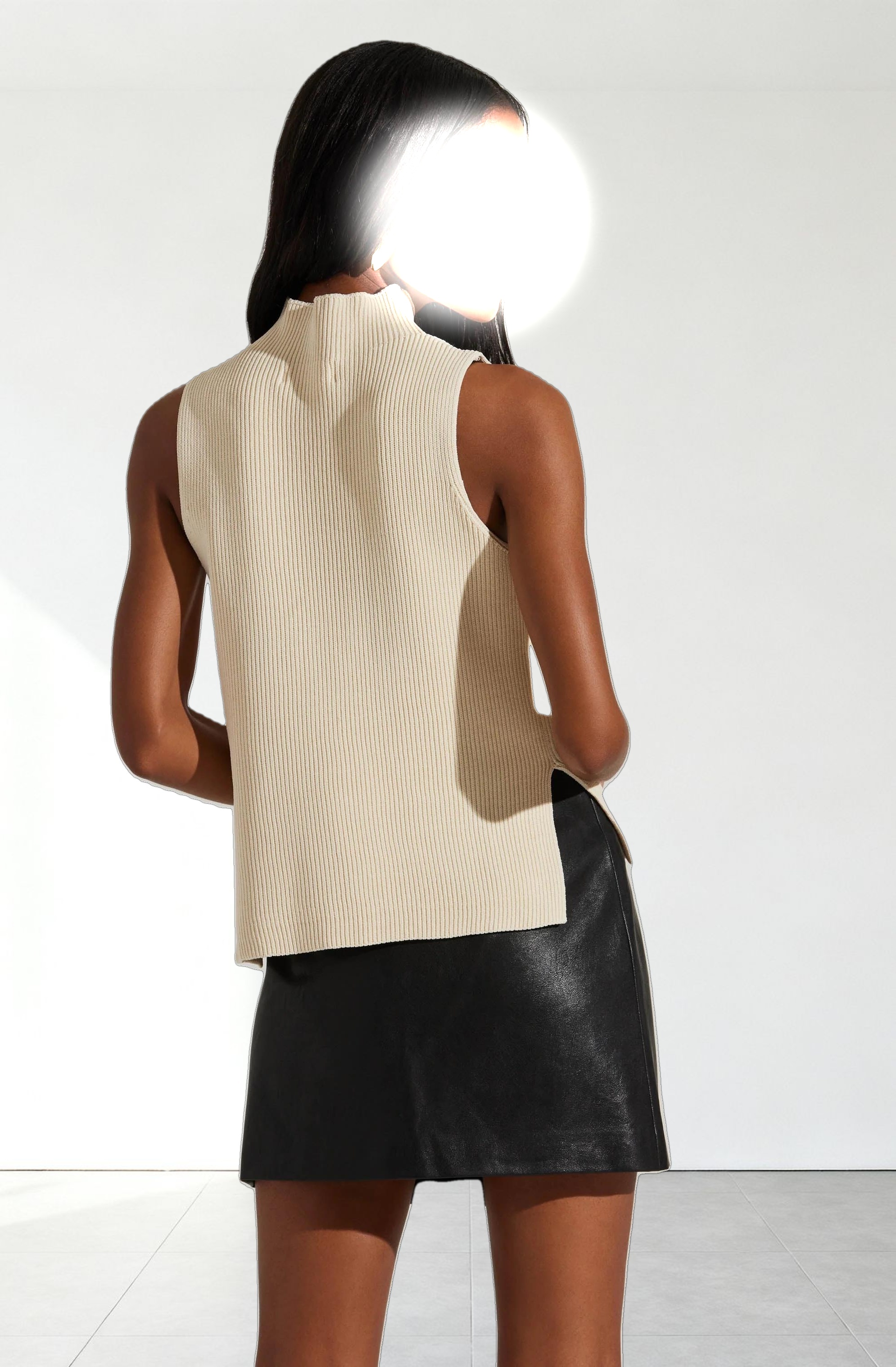 Zea Mock Neck Sleeveless Sweater