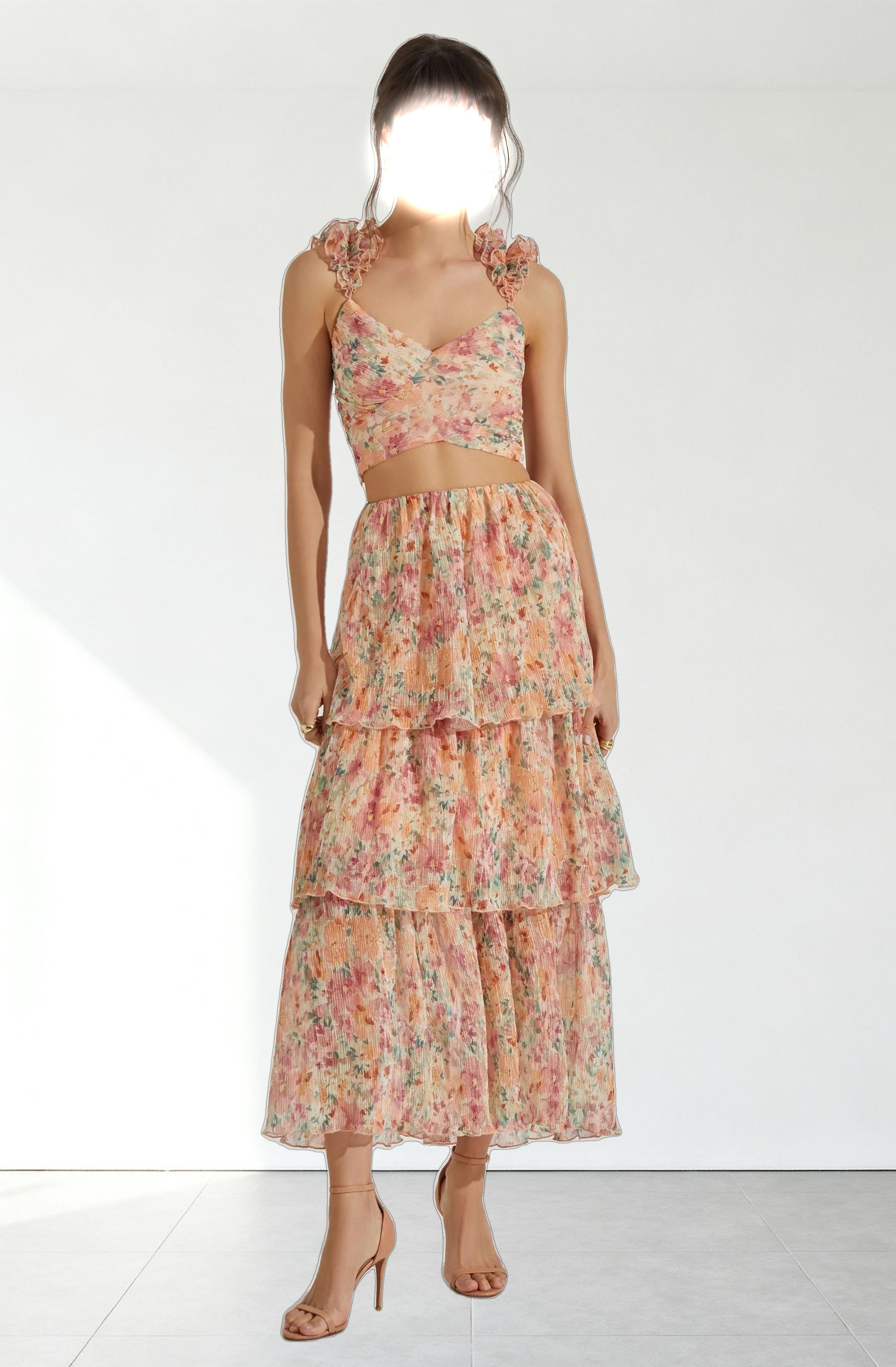 Plisse Cross Bust Top