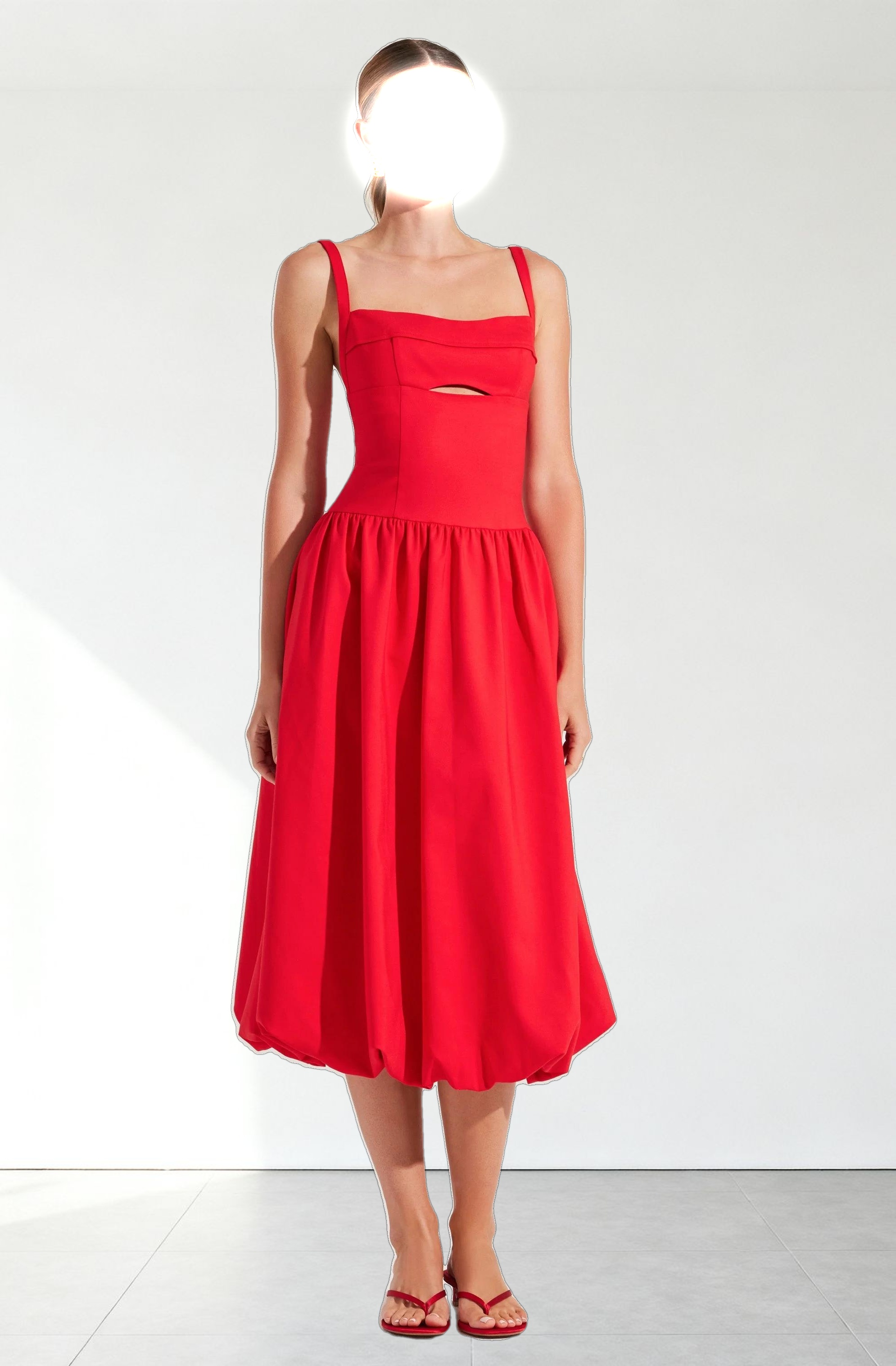 Jevi Sleeveless Bubble Midi Dress