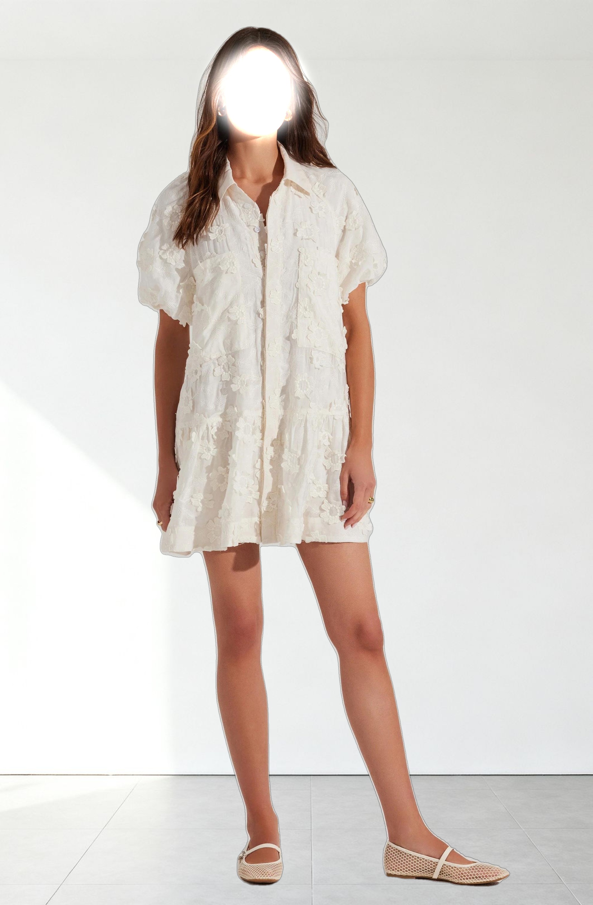 Aihara Floral Appliqué Dress