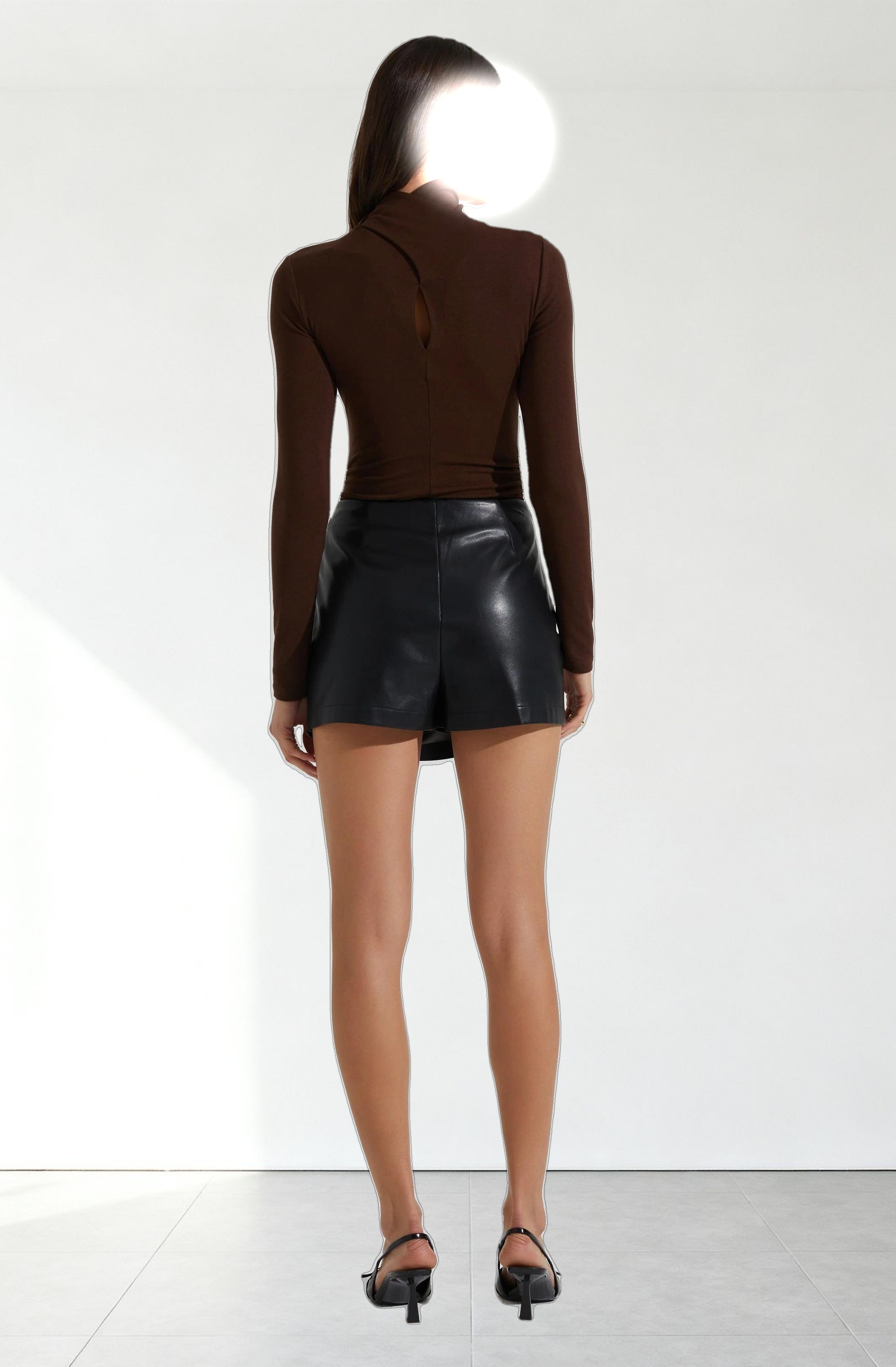 Neriah Faux Leather Skort