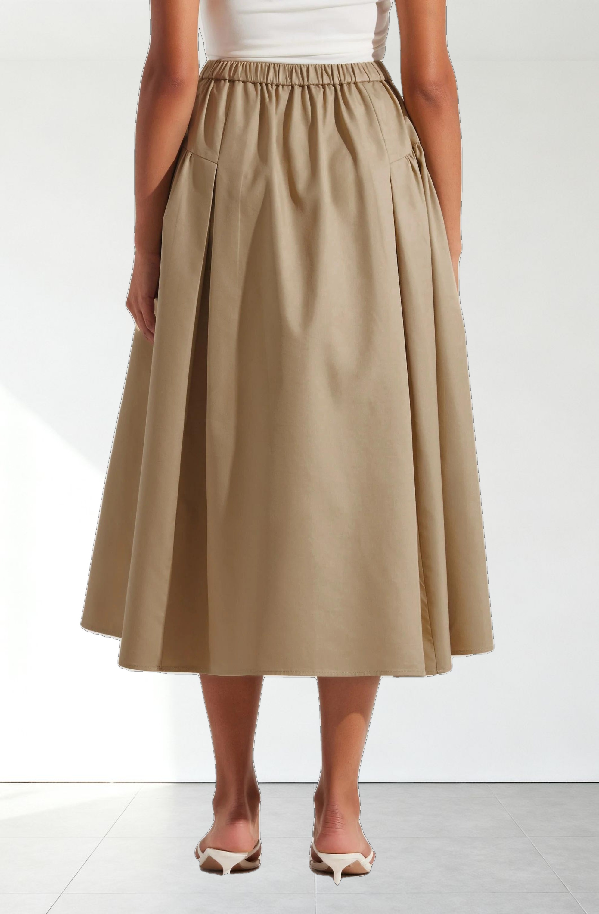 Laila Ruched Detail Midi Skirt