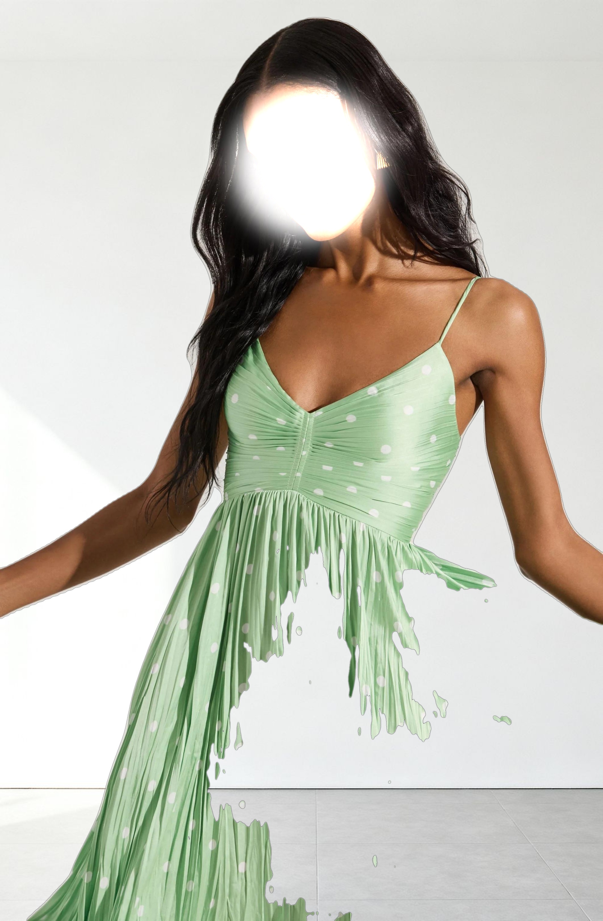 Maeve Printed Pleated Midi Dress