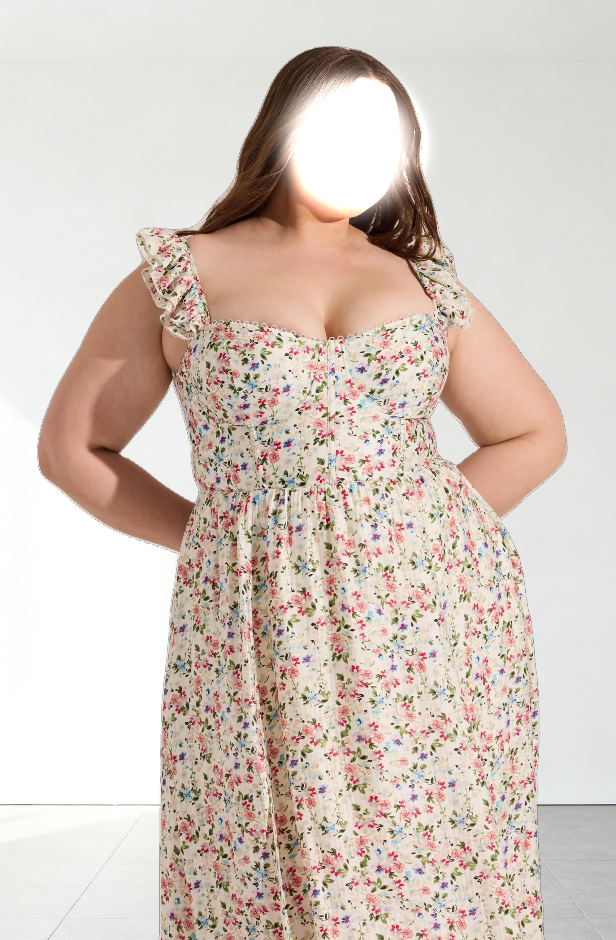 Wedelia Floral Bustier Midi Dress