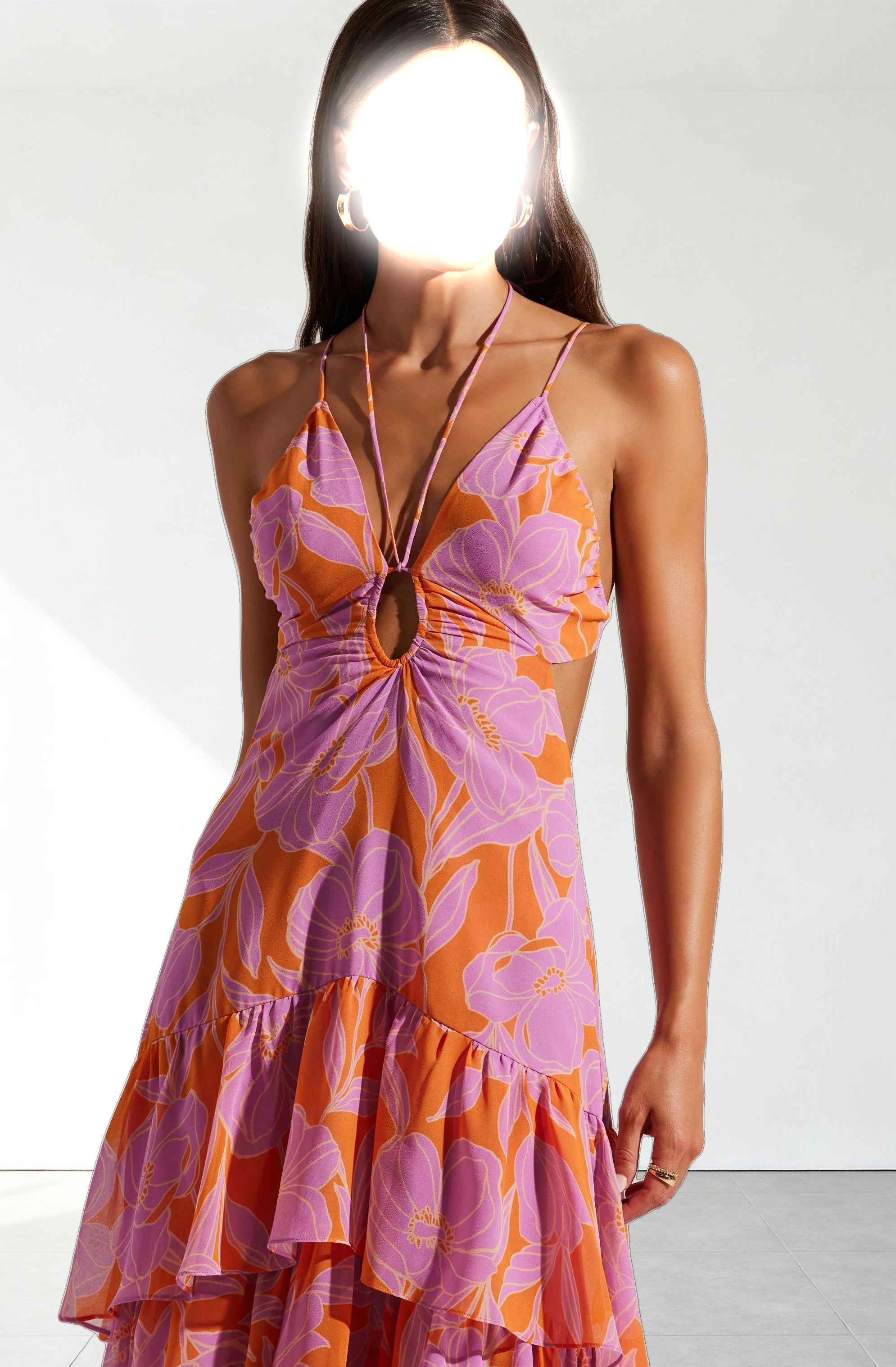 Aneira Floral Tiered Maxi Dress