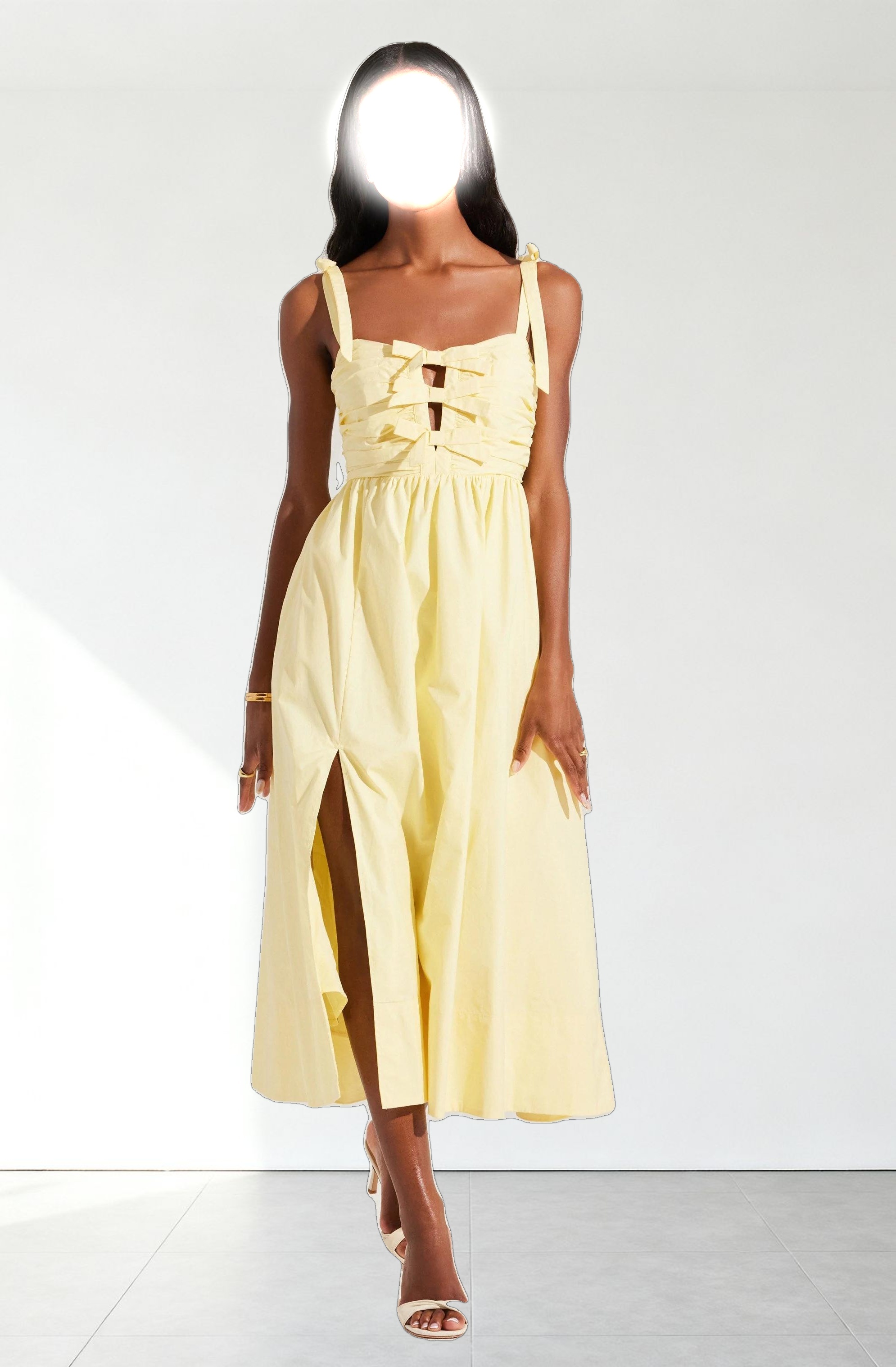 Helia Bow Front Midi Dress