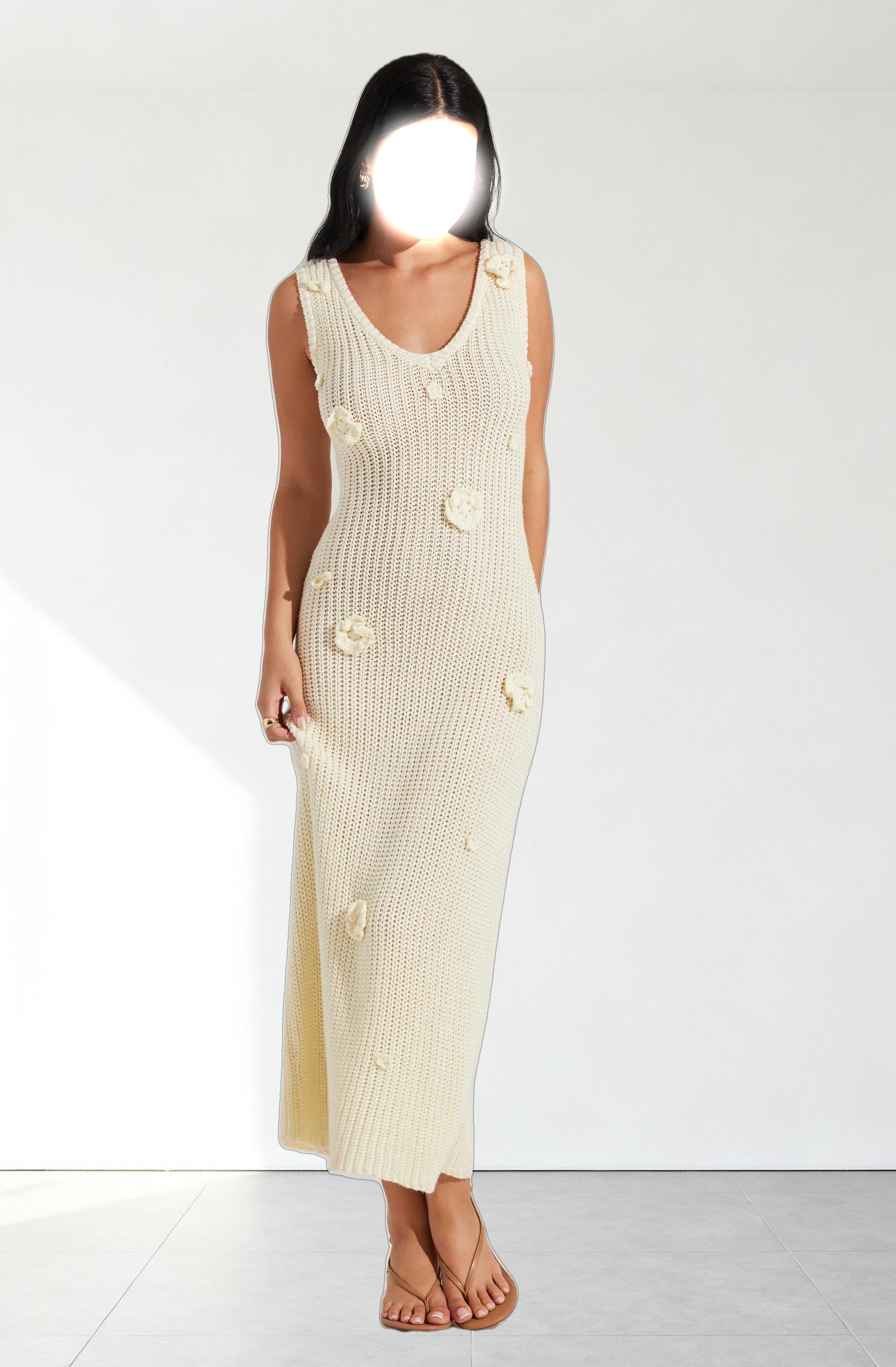 Ainhoa 3D Floral Sweater Dress