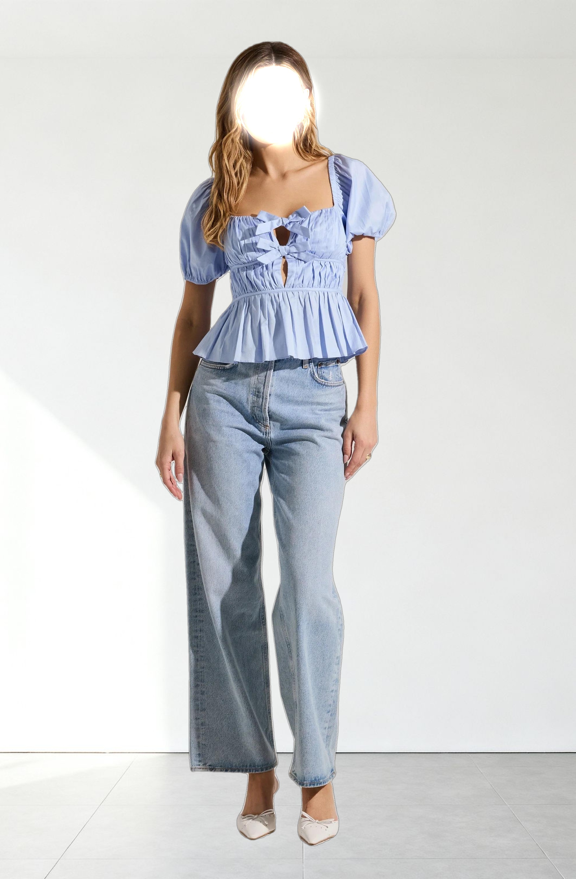 Bow Front Peplum Top