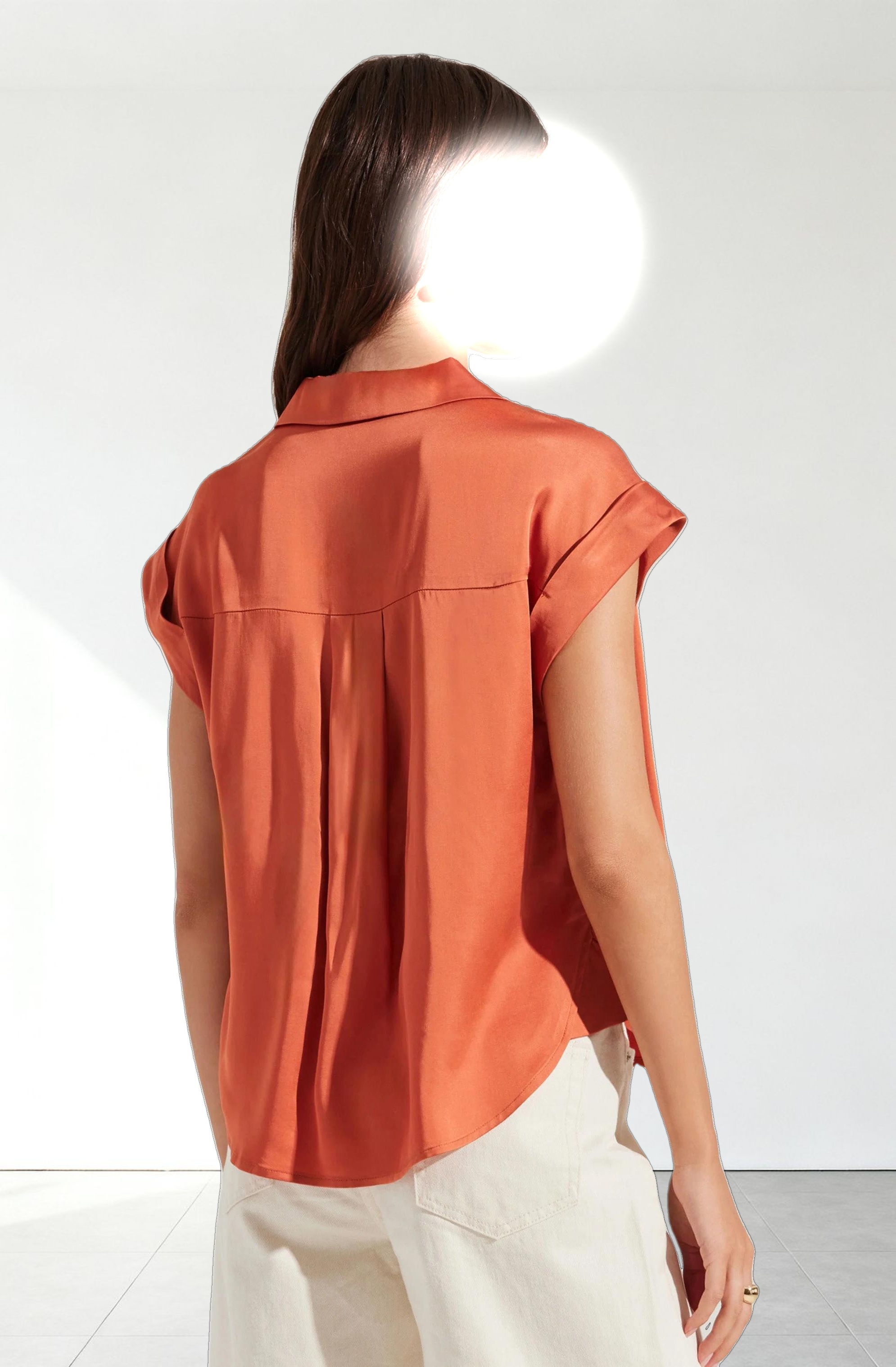 Callen Satin Button Up Top