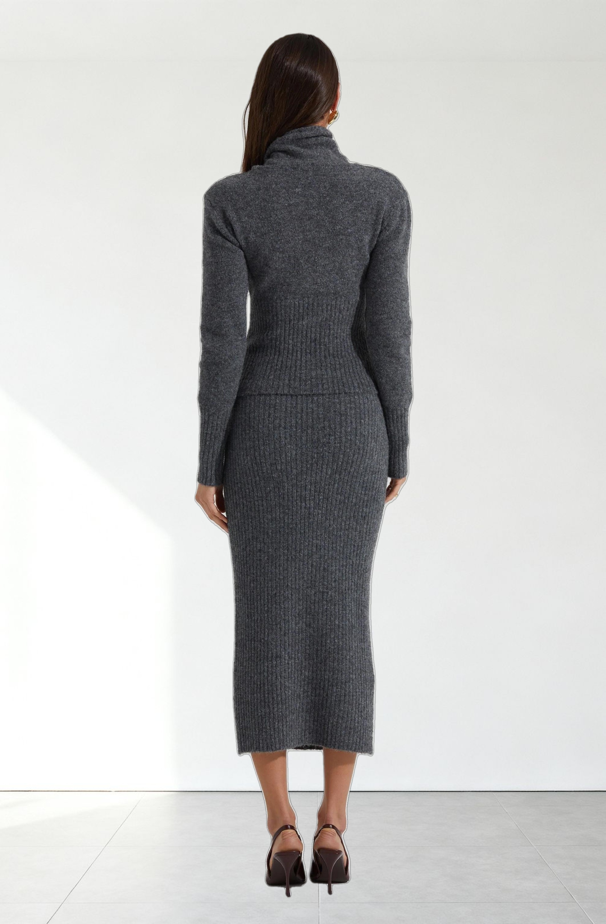 Neve Ribbed Sweater Midi Skirt