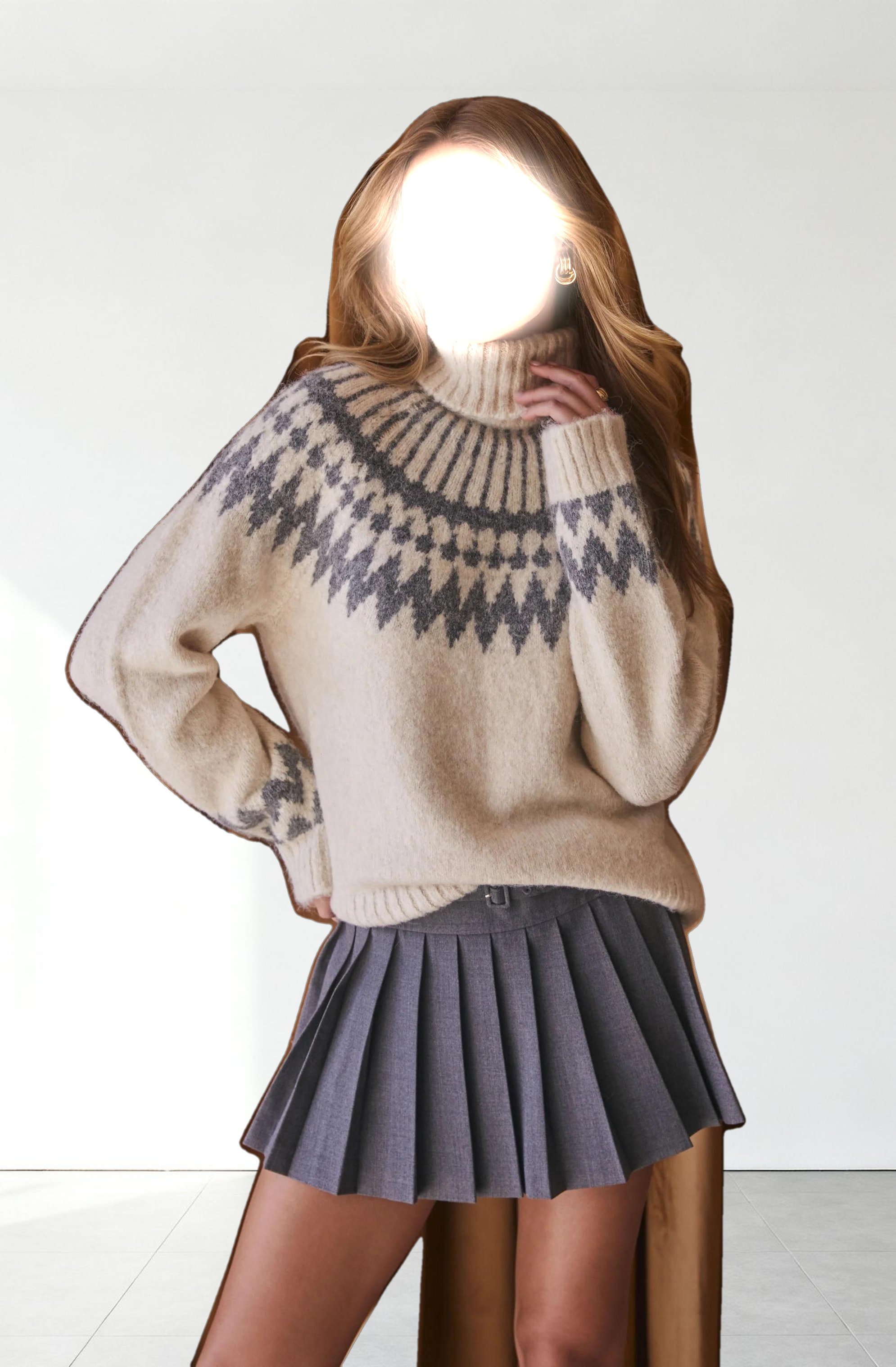 Leka Fair Isle Turtleneck Sweater