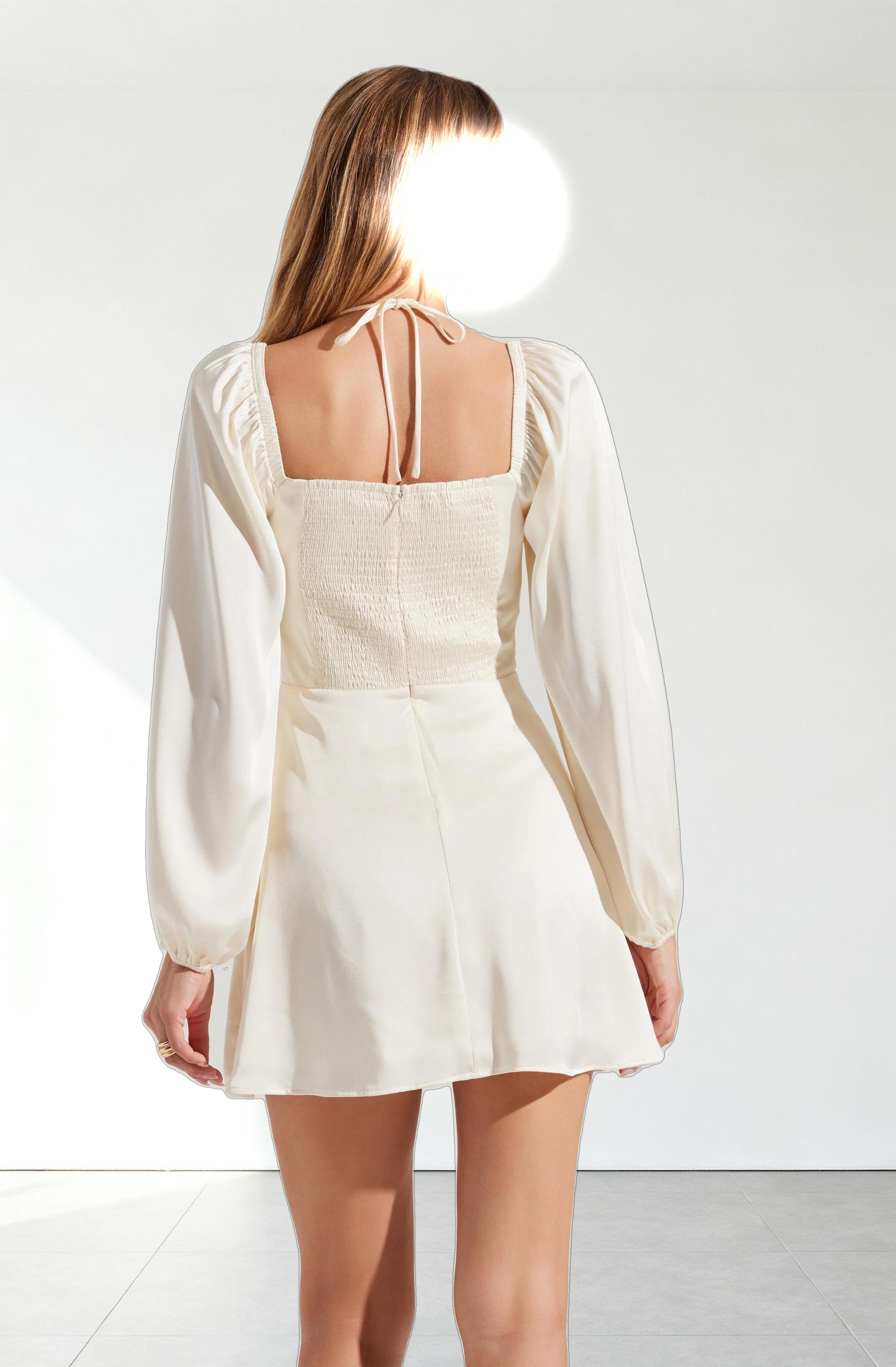 Vivian Satin Halter Mini Dress