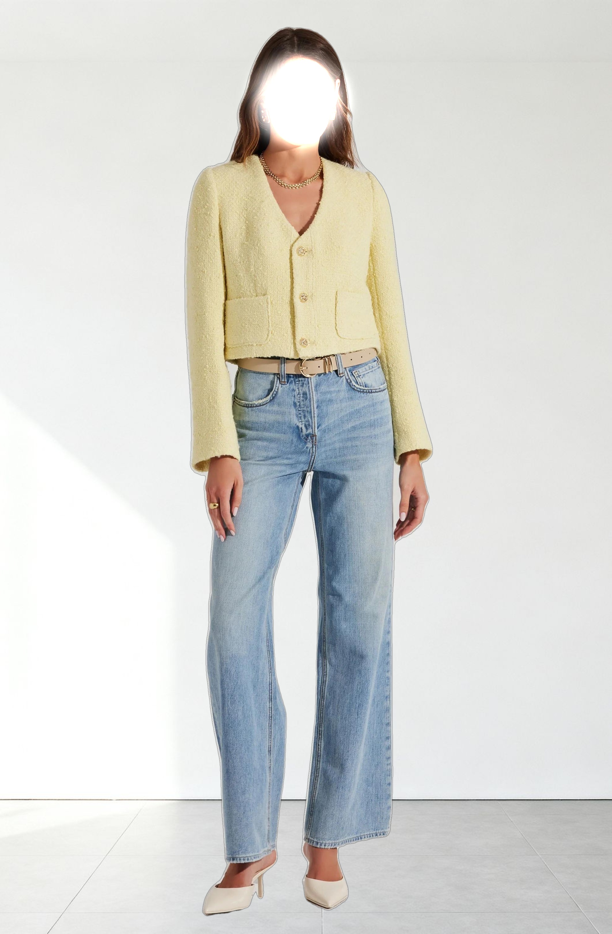 Marleigh V-Neck Tweed Jacket