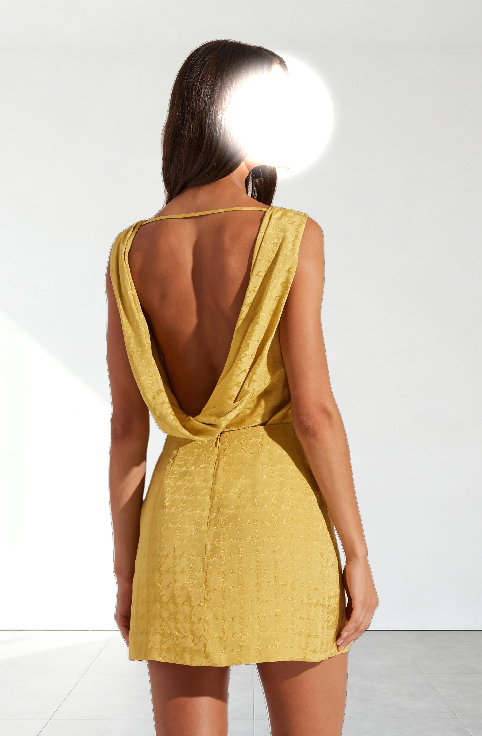 Open Cowl Back Mini Dress