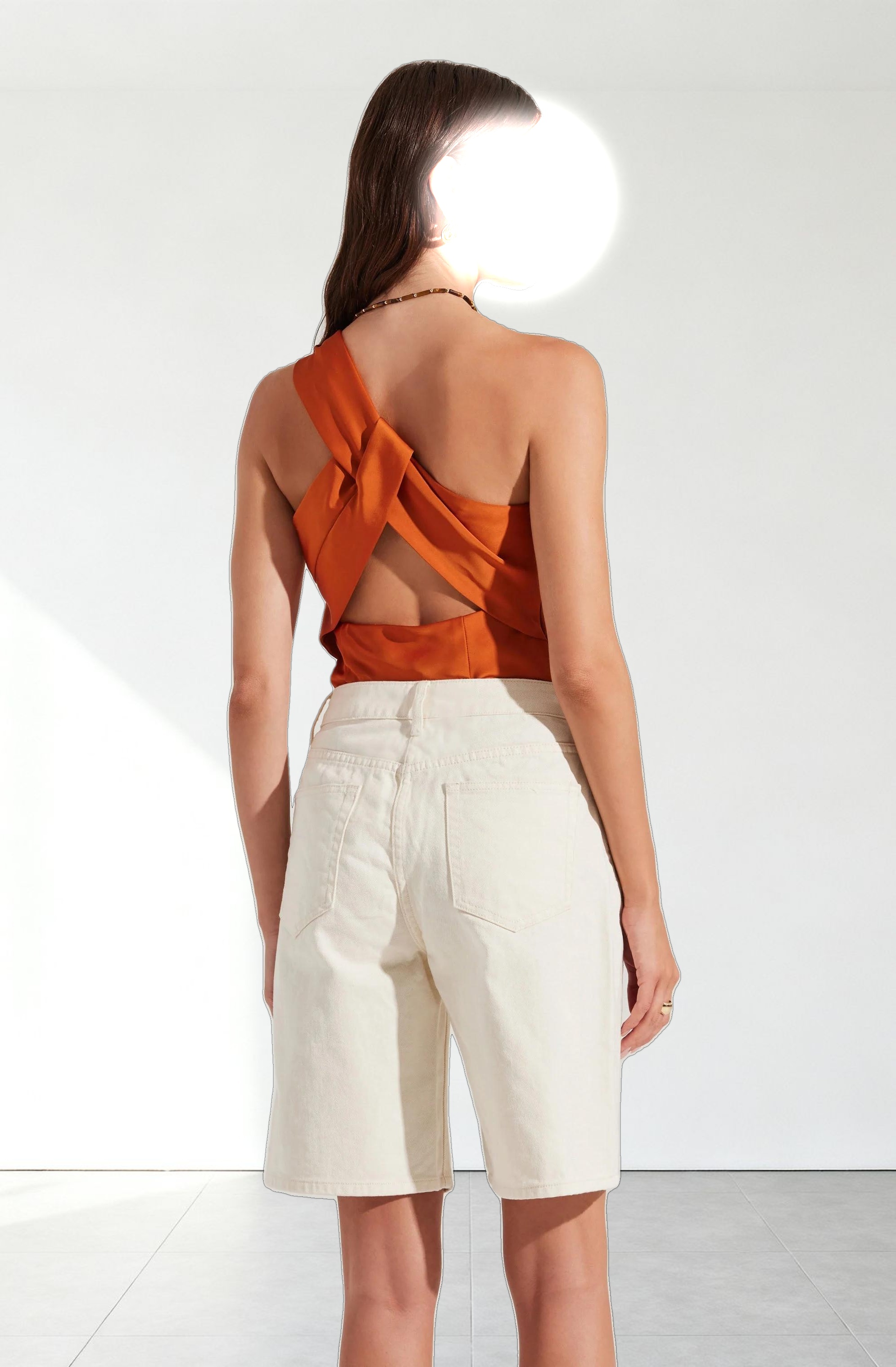 Francis Satin One Shoulder Top