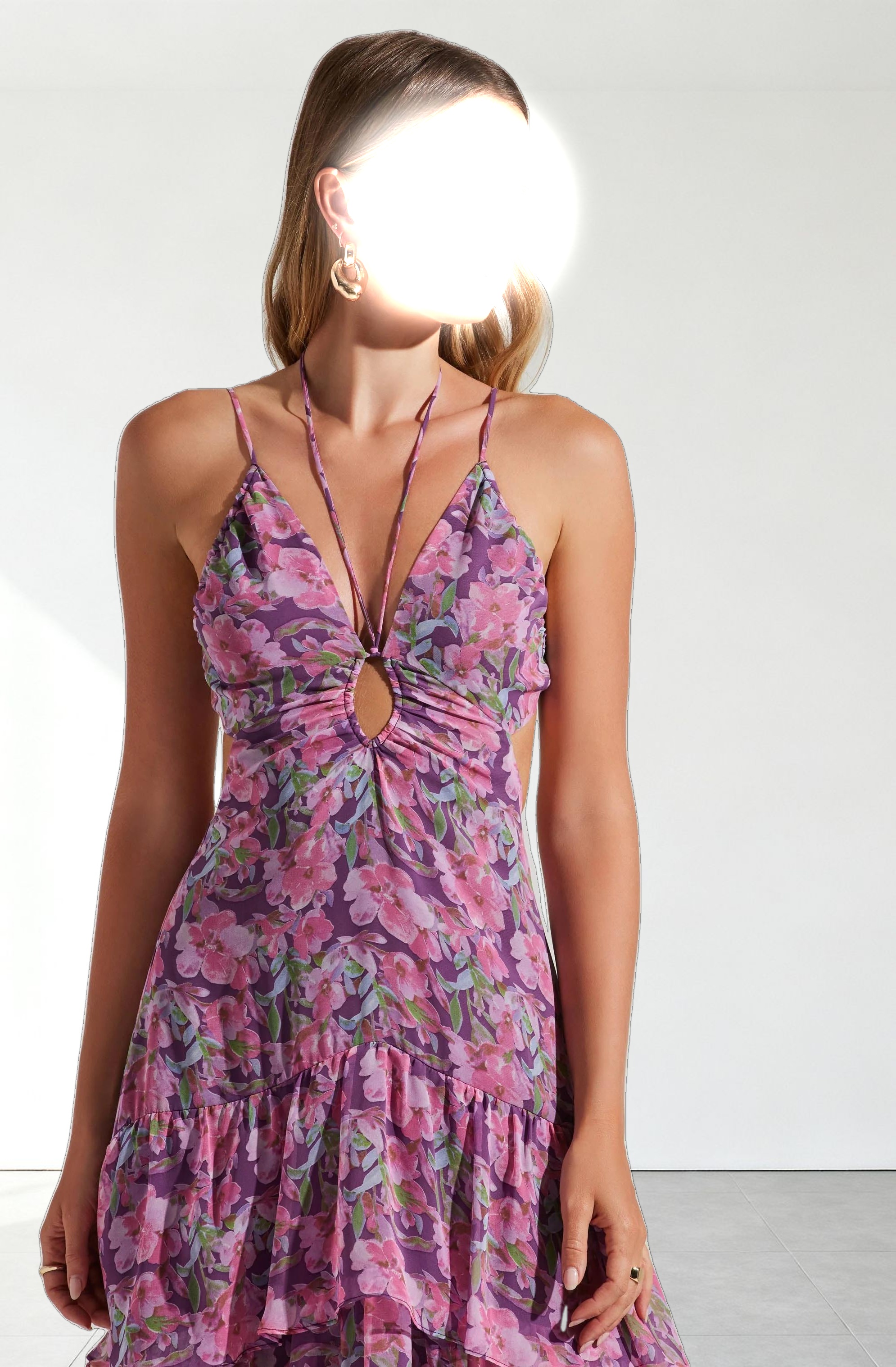 Aneira Floral Tiered Maxi Dress