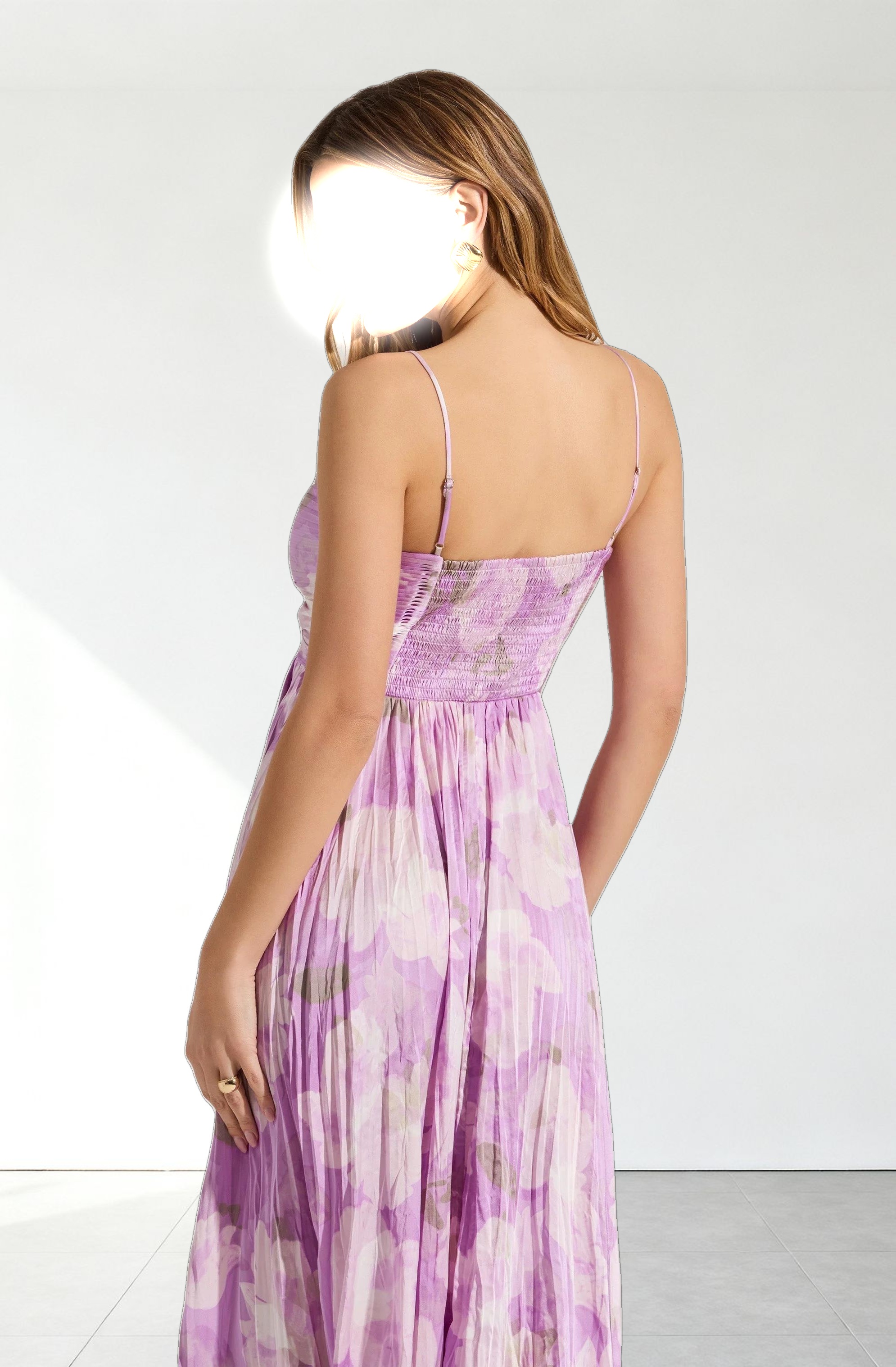 Maeve Printed Pleated Midi Dress