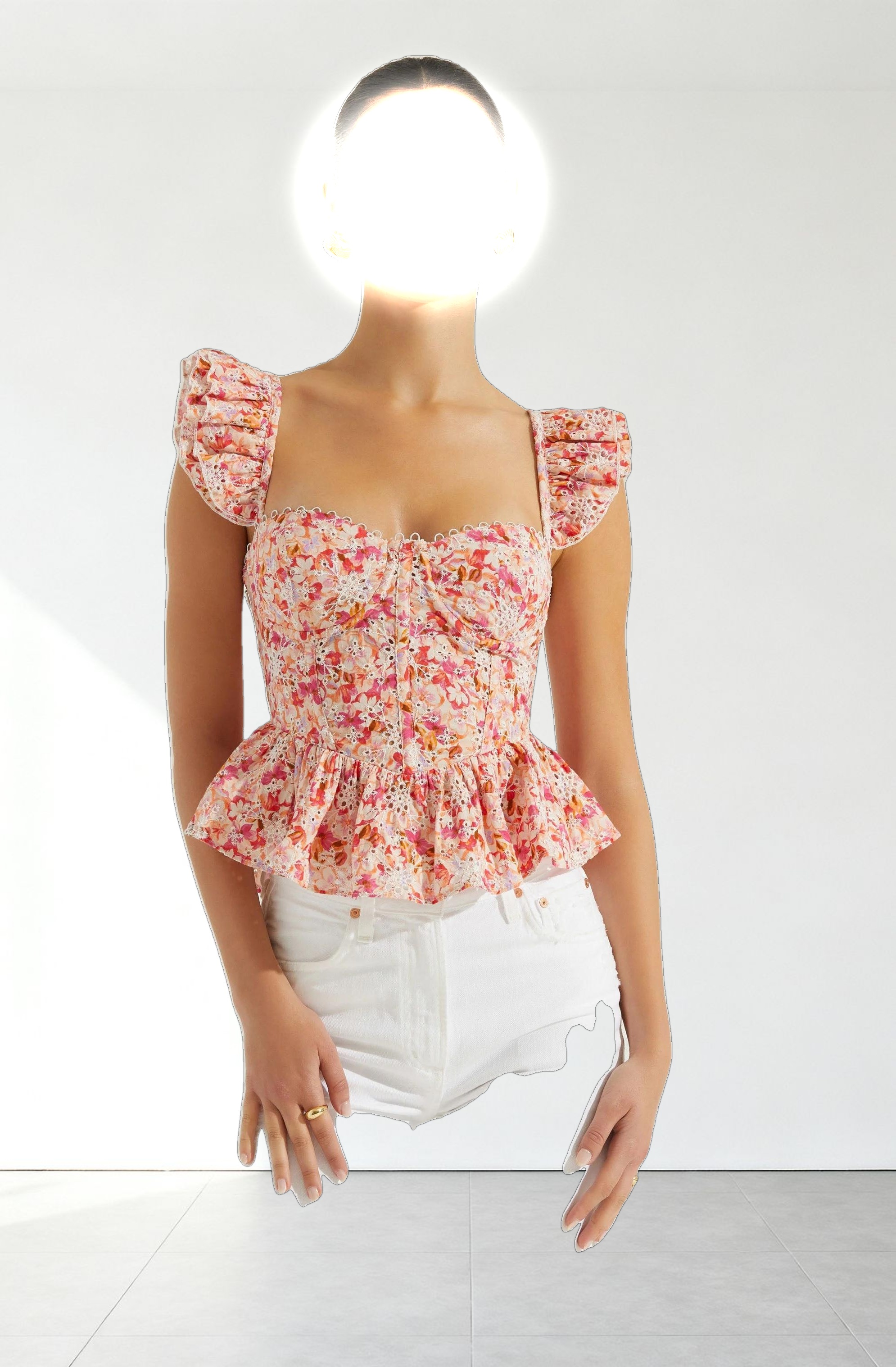 Baylin Floral Peplum Top
