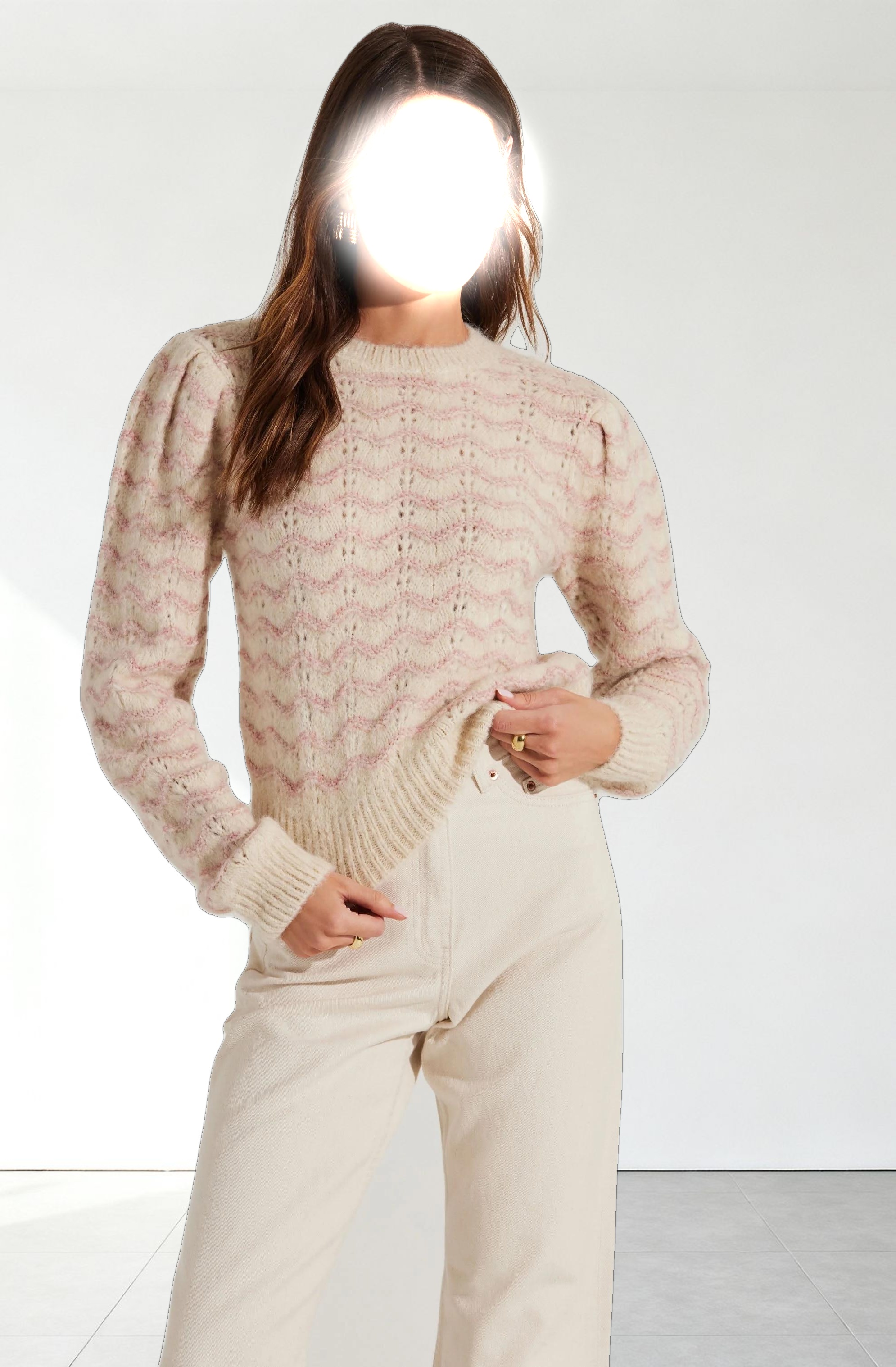 Jaylani Striped Pointelle Sweater