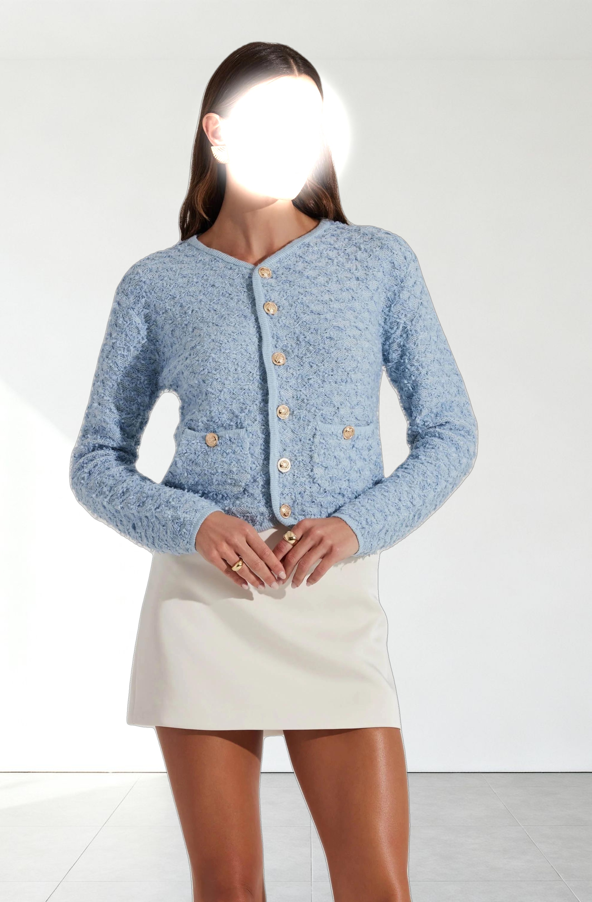 Textured Patch Pocket Cardigan