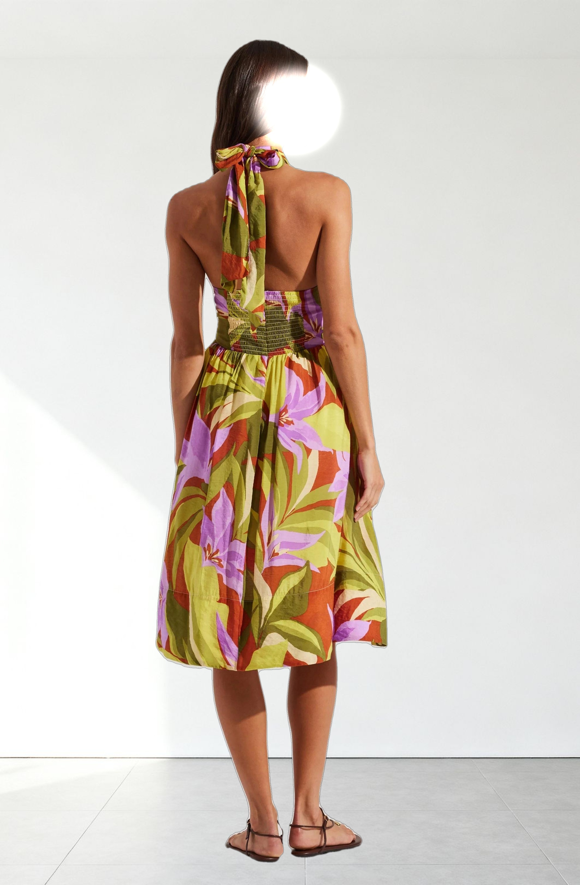 Kalia Crossover Halter Midi Dress