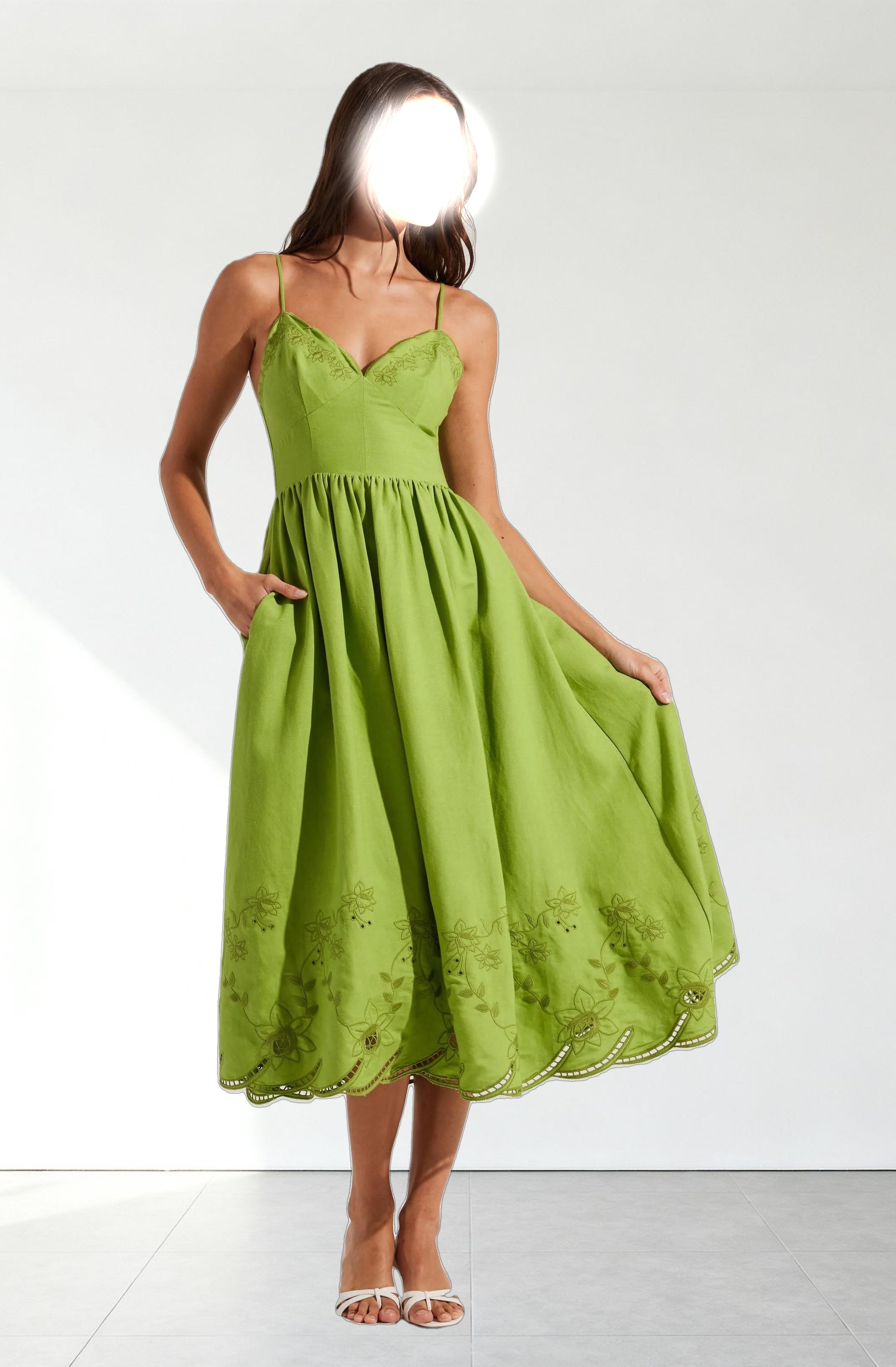 Kaidi Embroidered Midi Dress