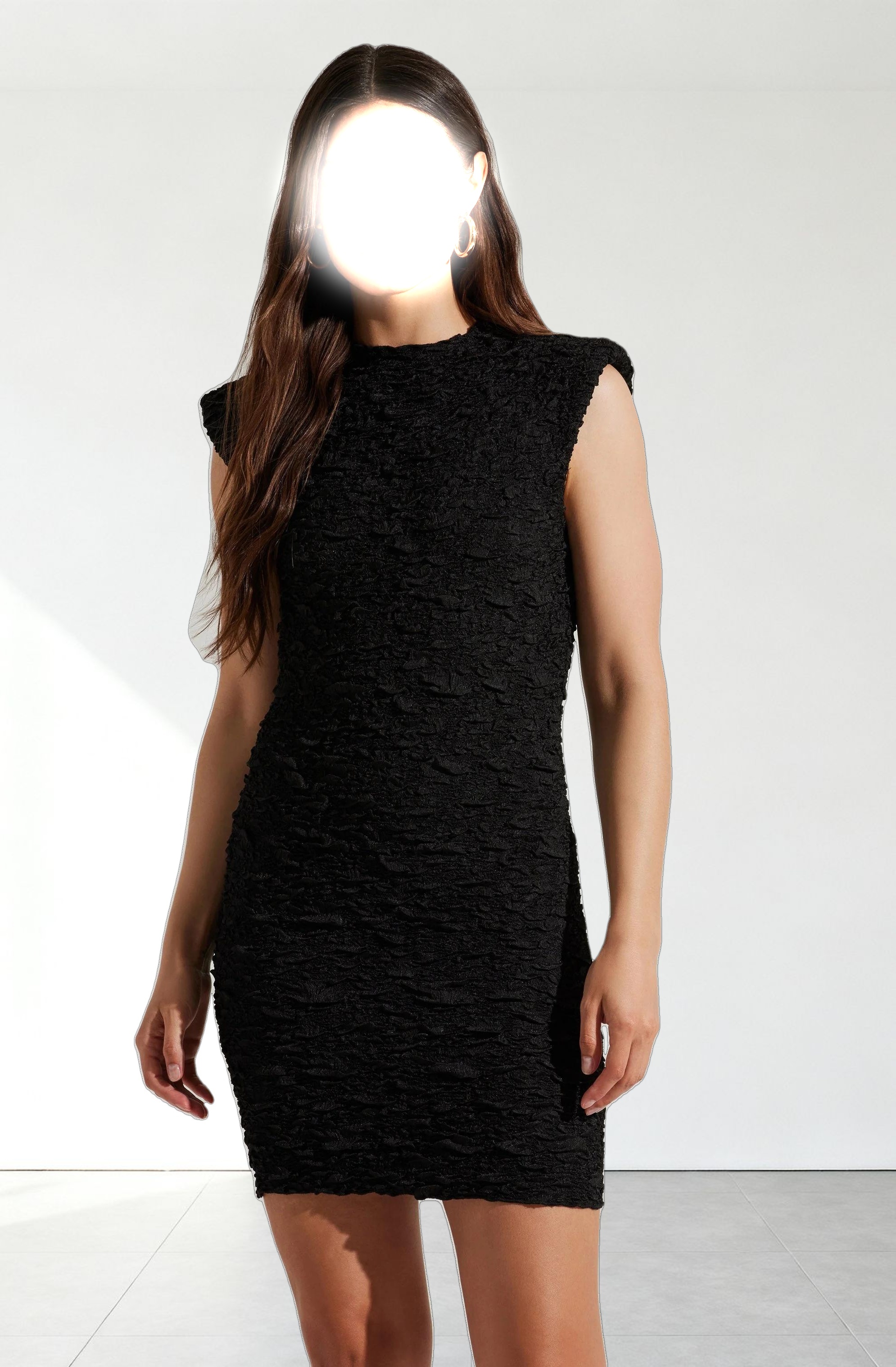 Annika Crinkled Popcorn Mini Dress