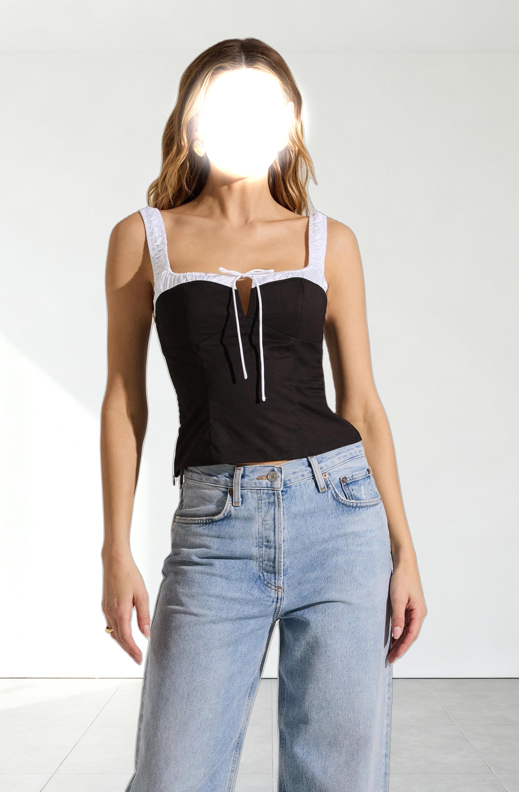 Contrast Milkmaid Top