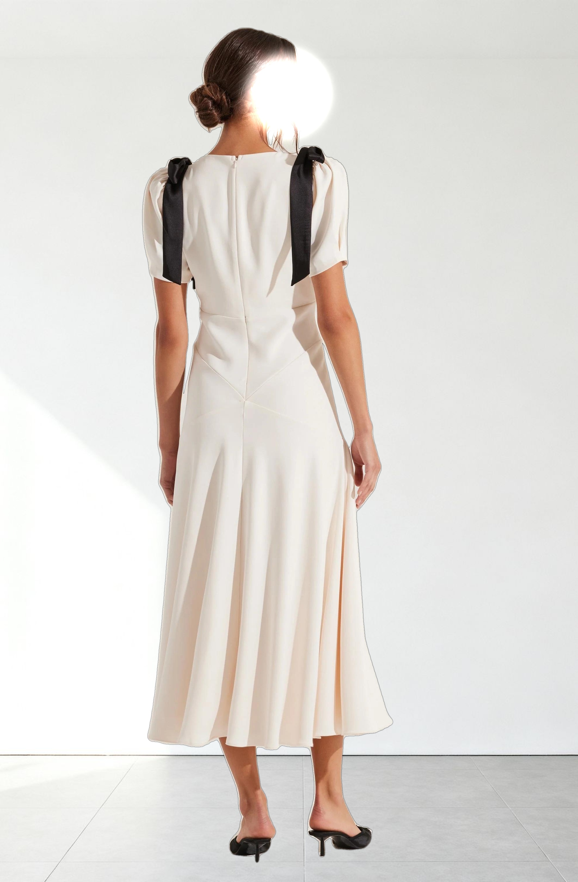 Ciela Bow Puff Sleeve Dress