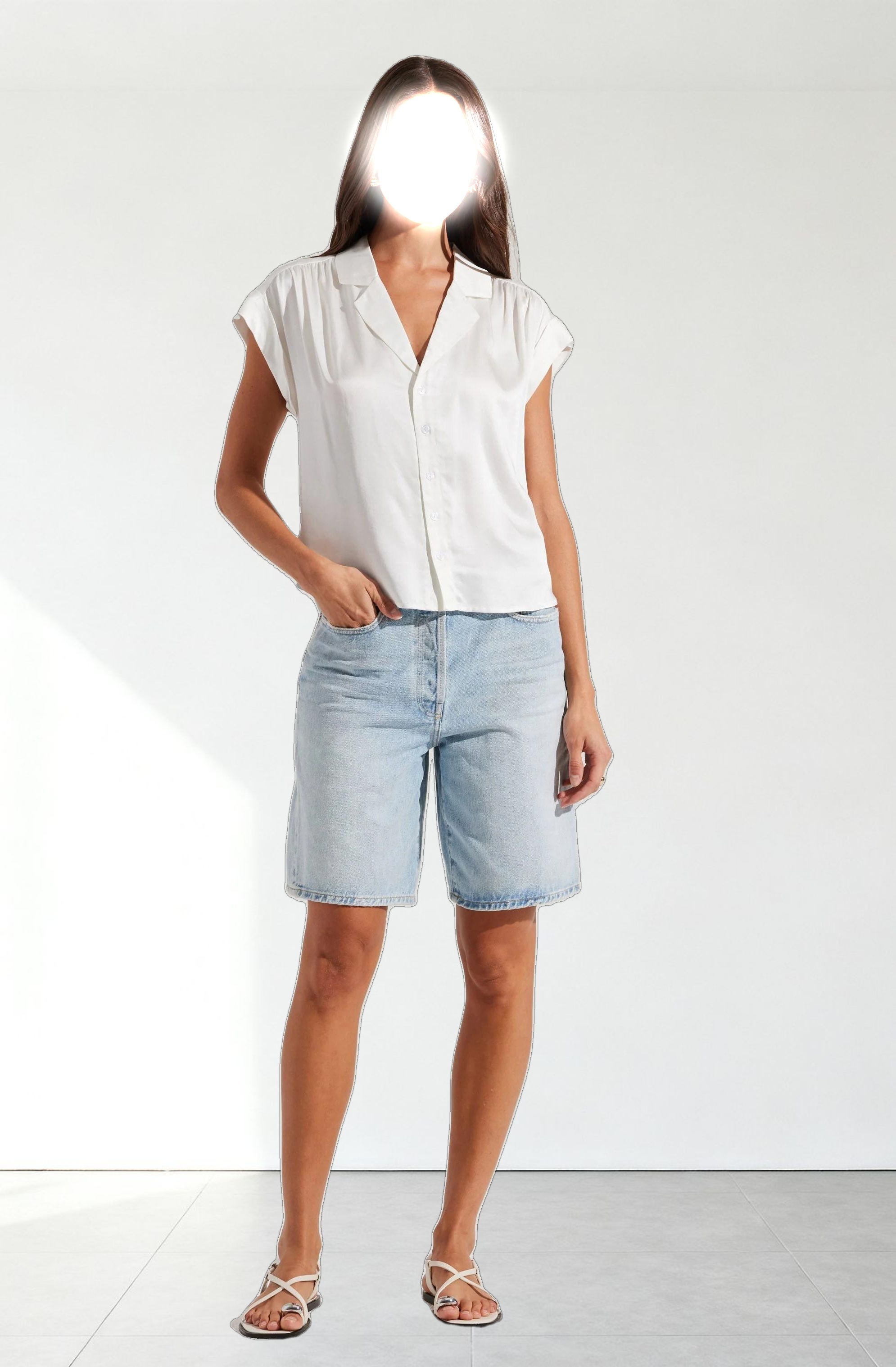 Callen Satin Button Up Top