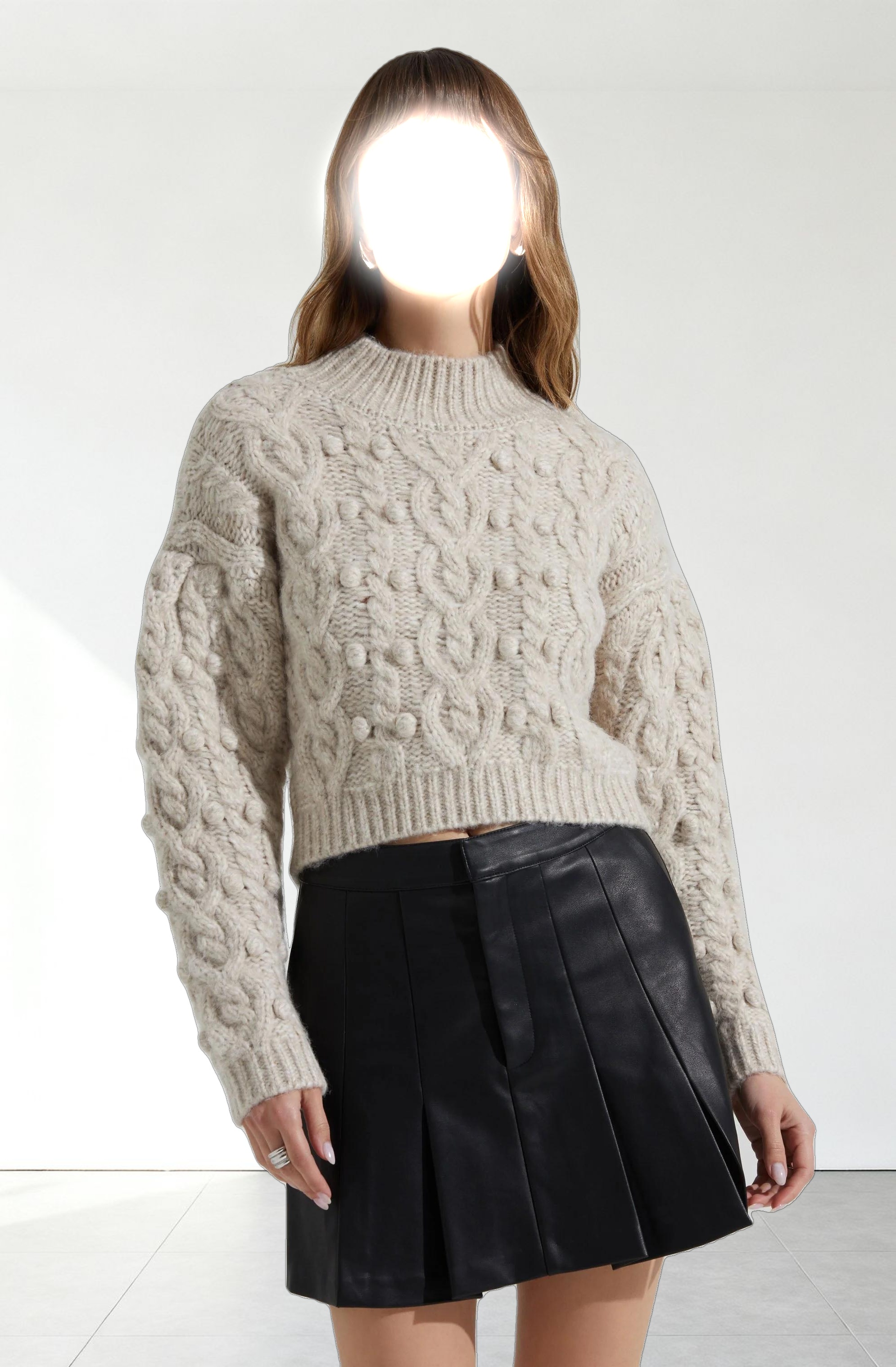 Mikita Faux Leather Pleated Skirt