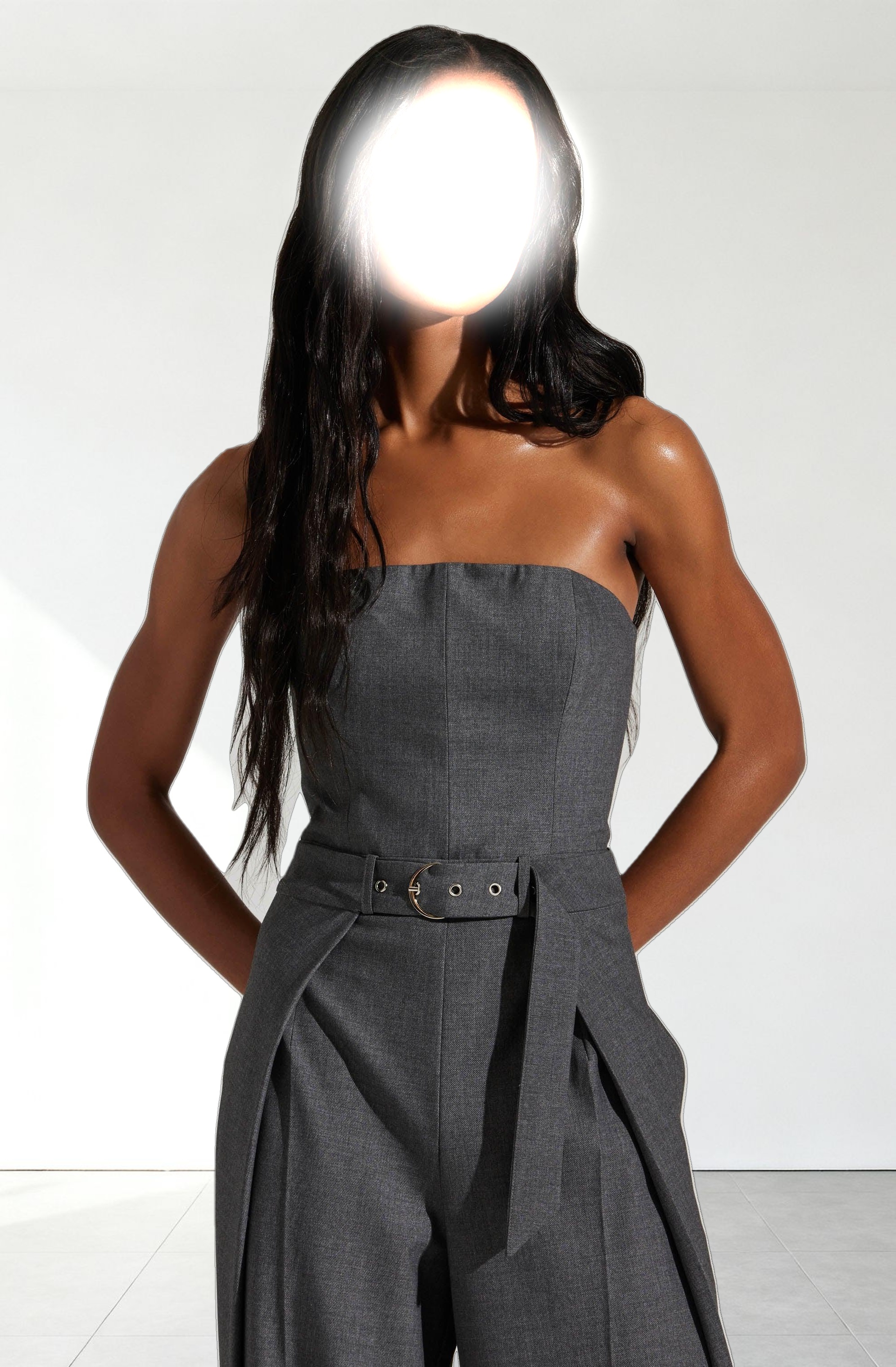 Bryony Tailored Pleat Belted Jumpsuit