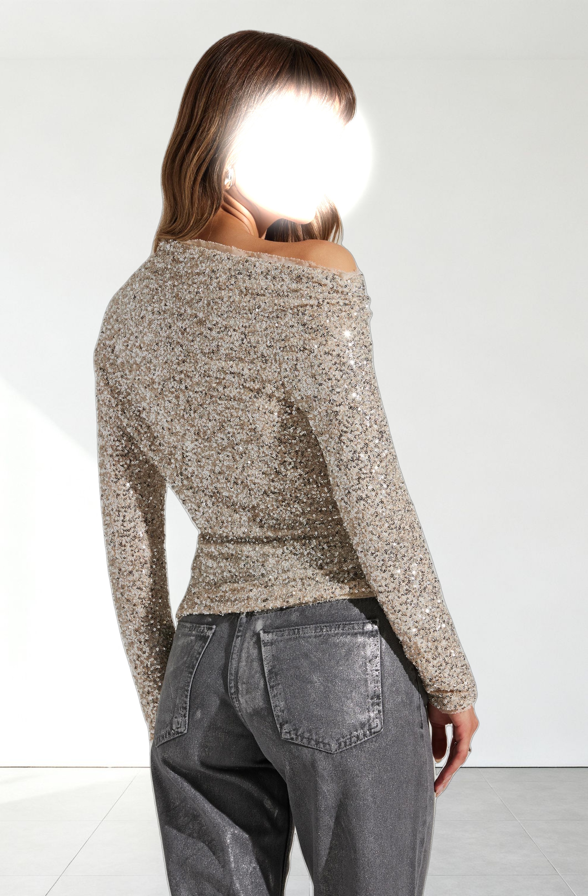Icyln Sequin Off Shoulder Top