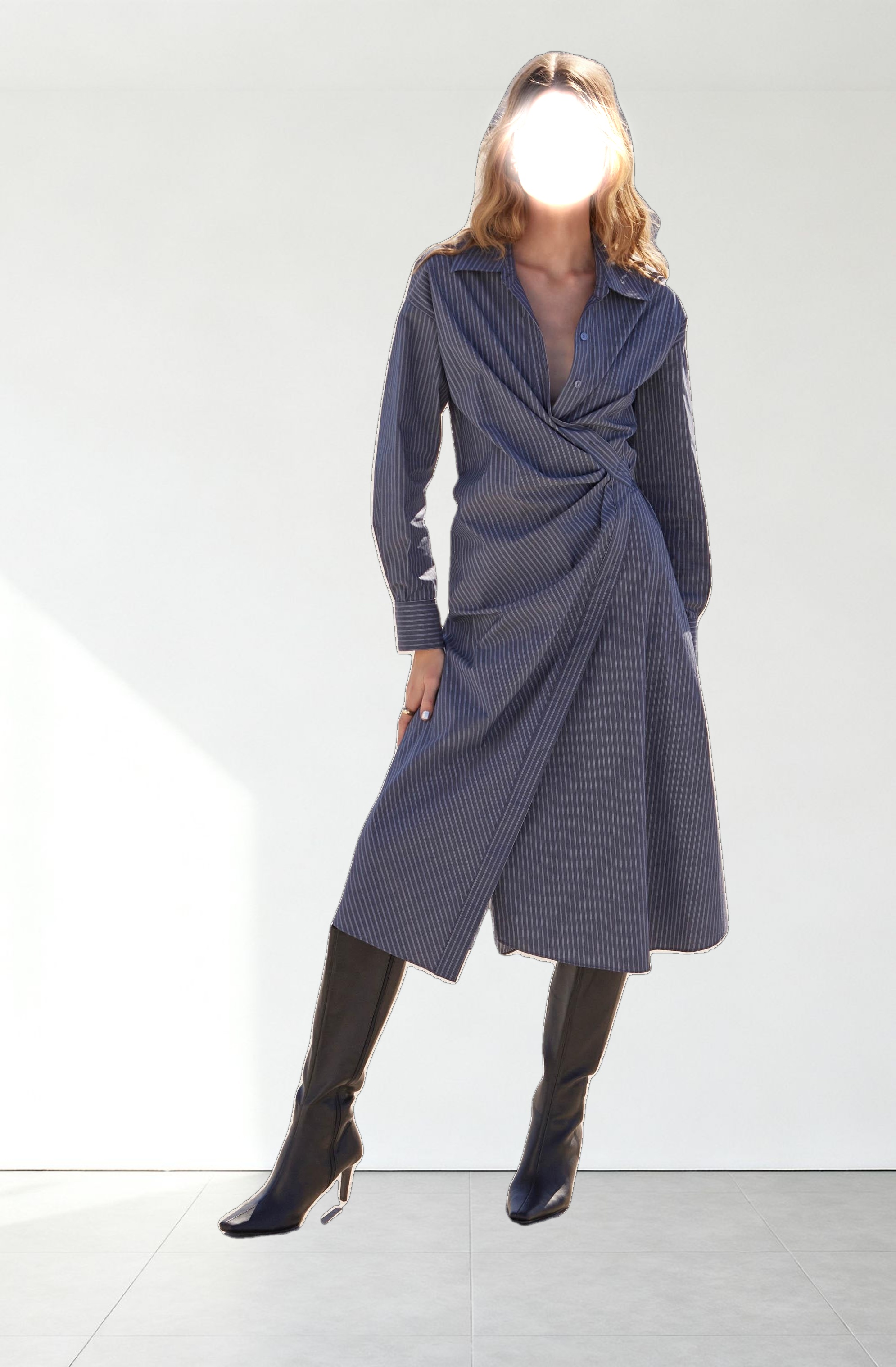 Flykra Asymmetrical Wrap Midi Dress