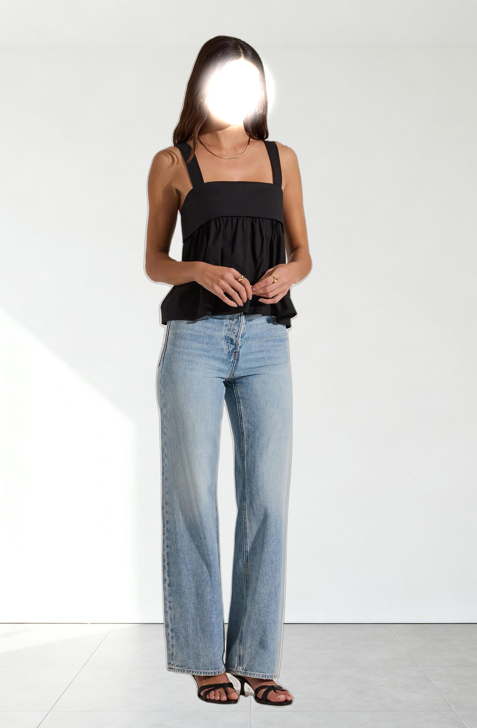 Square Neck Babydoll Top