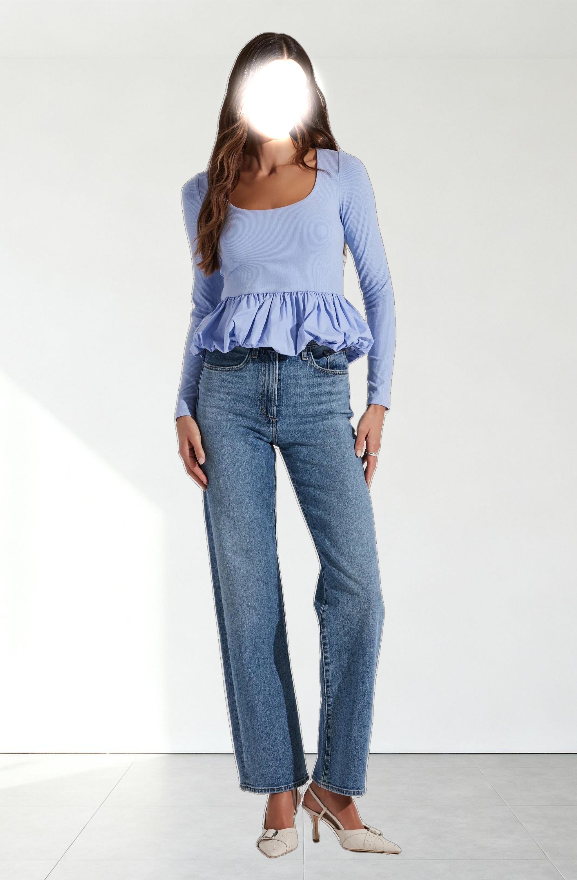 Bubble Hem Peplum Top