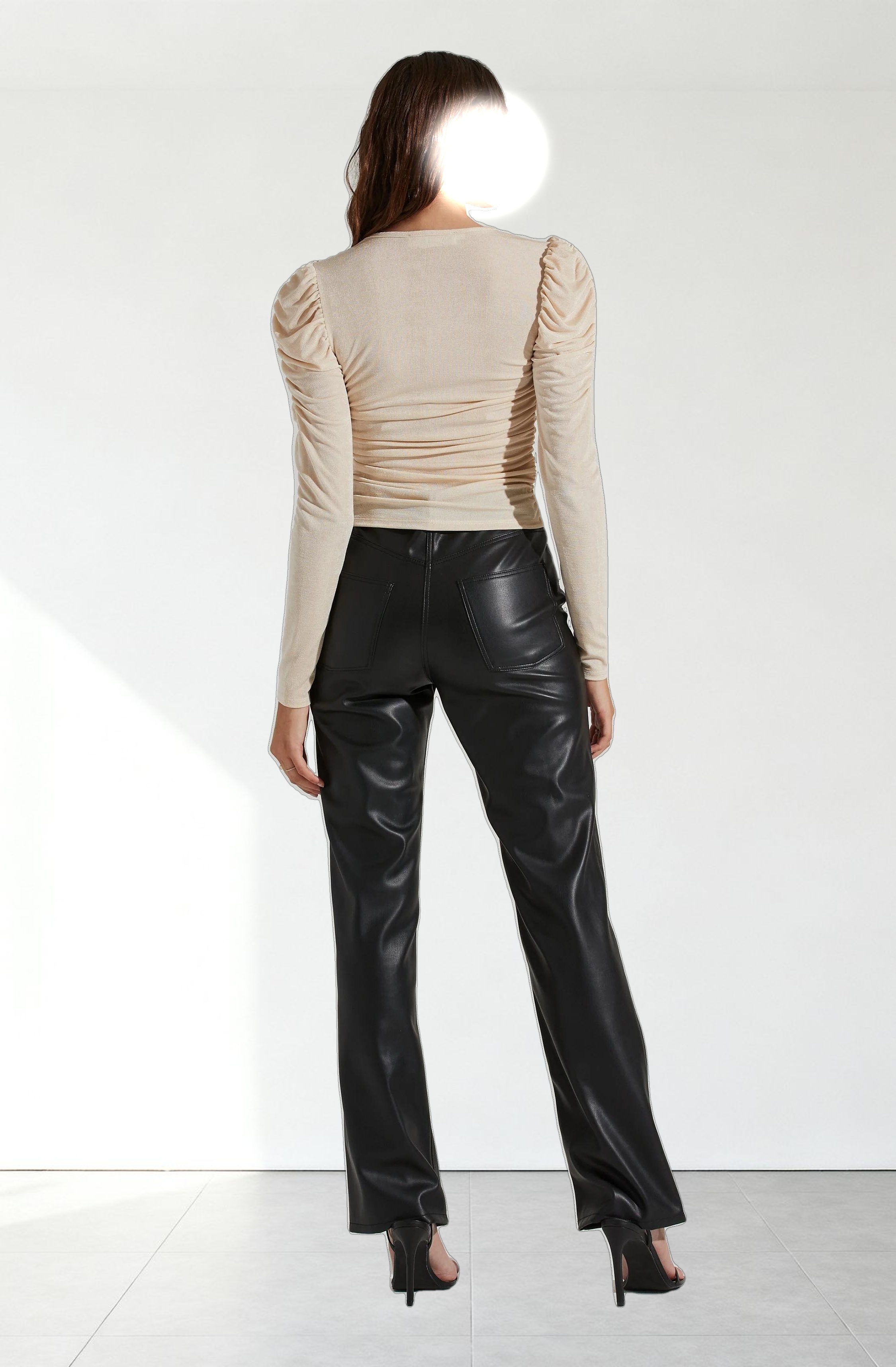 Ruched Front Long Sleeve Top