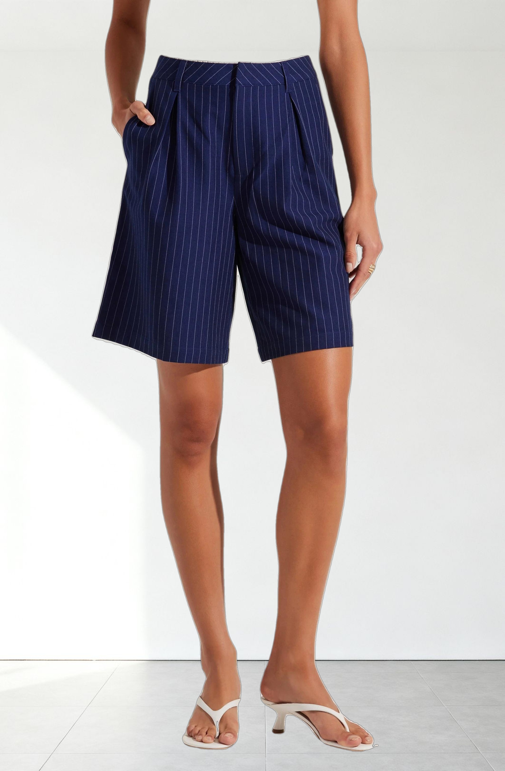 Tailored Pinstripe Bermuda Shorts