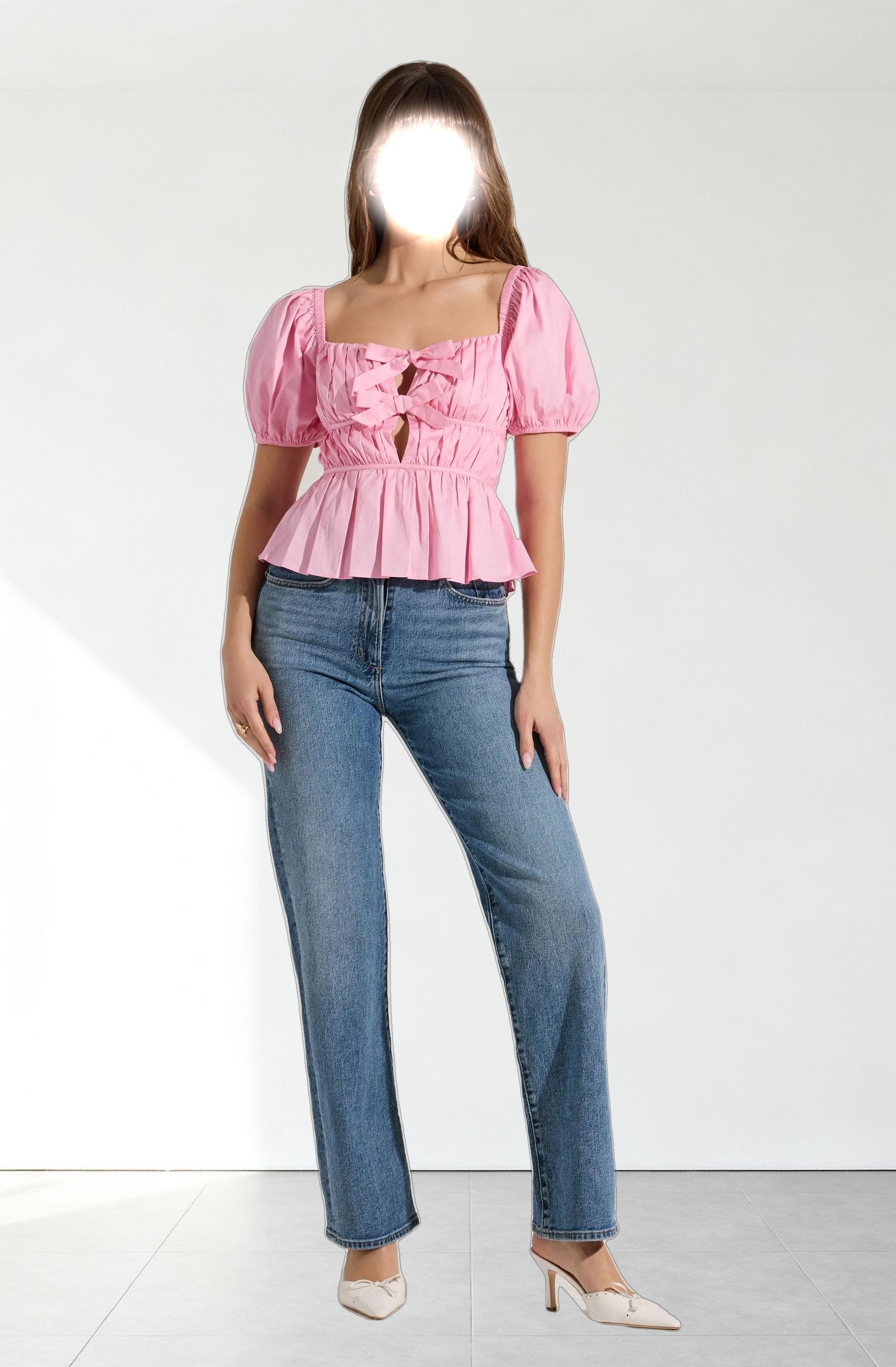 Bow Front Peplum Top