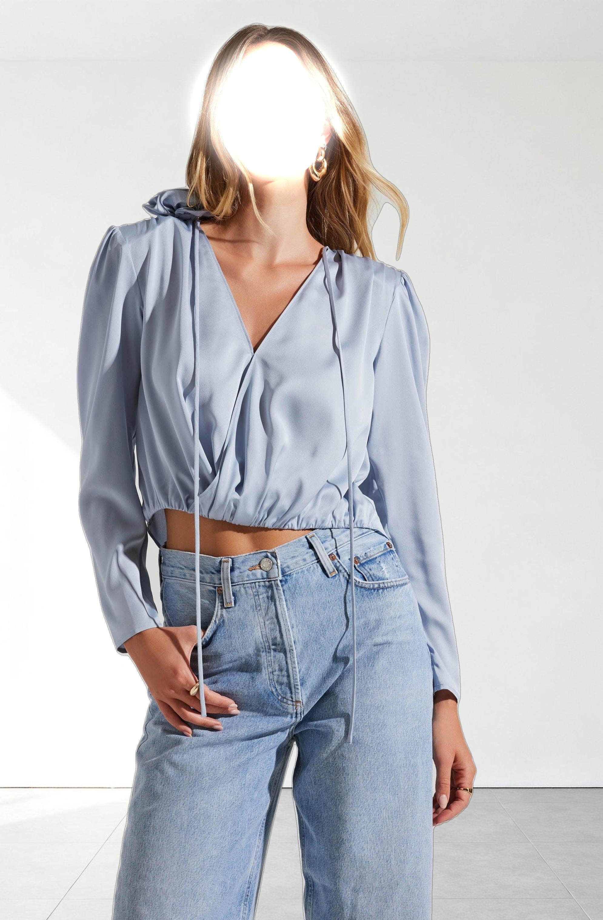 Lovisa Satin Long Sleeve Corsage Top