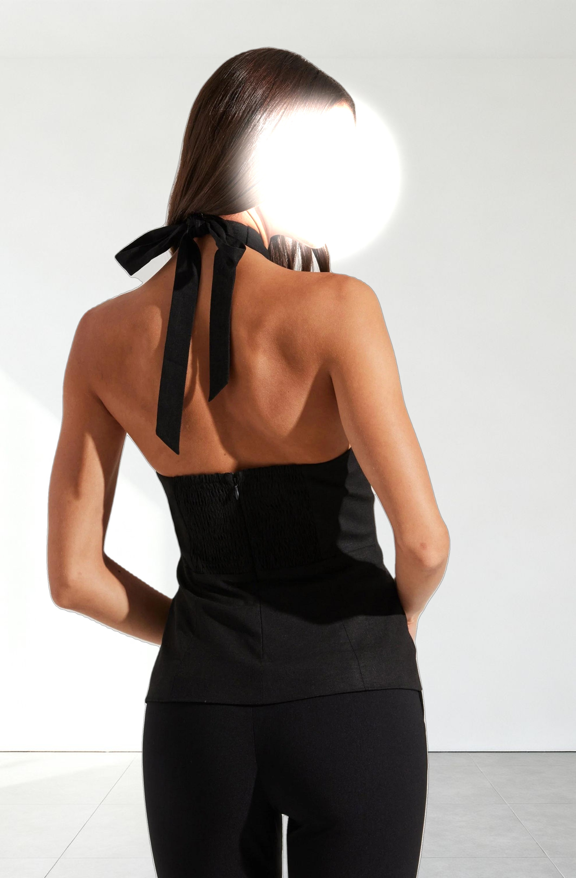 Yaritza Crossover Linen Blend Vest