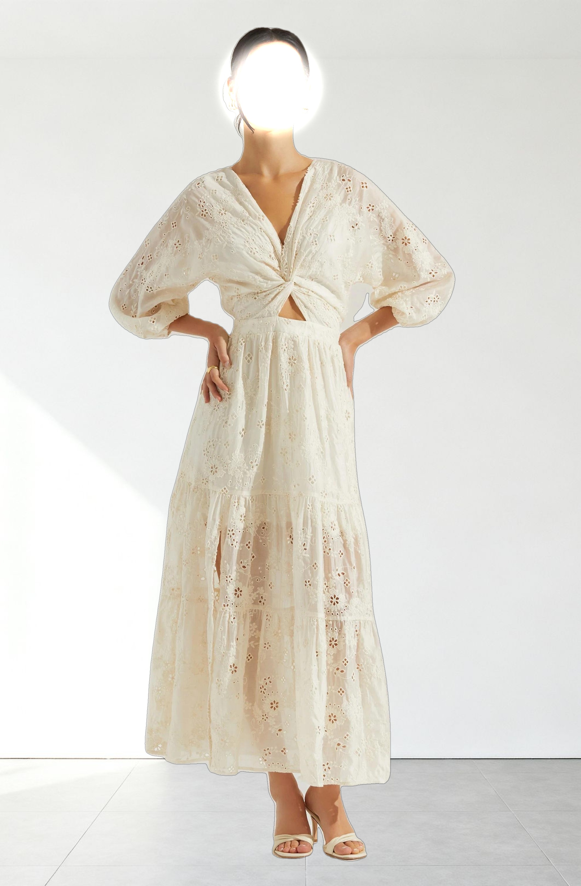 Jesalyn Floral Eyelet Maxi Dress