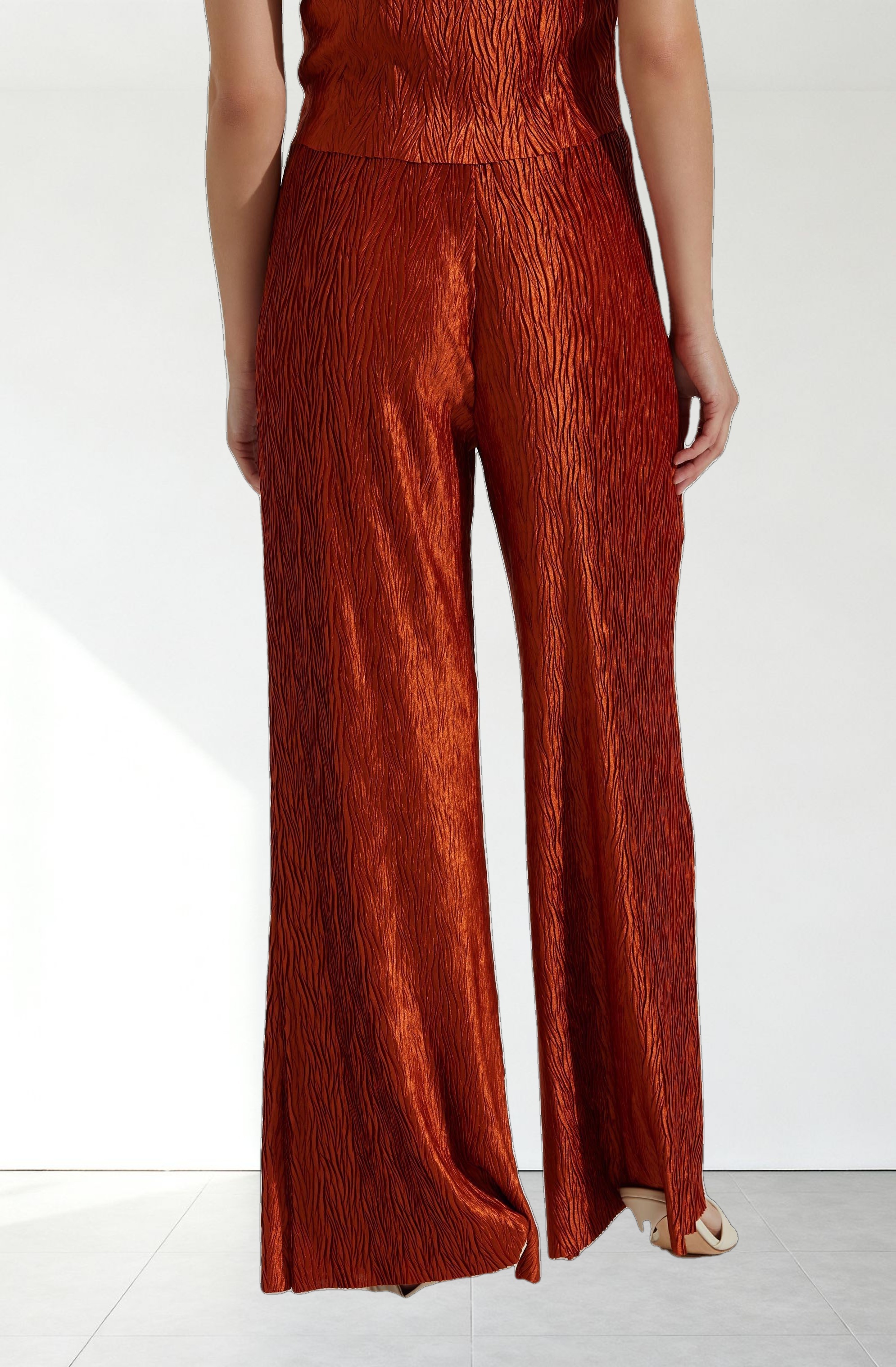 Wide Leg Plisse Pants