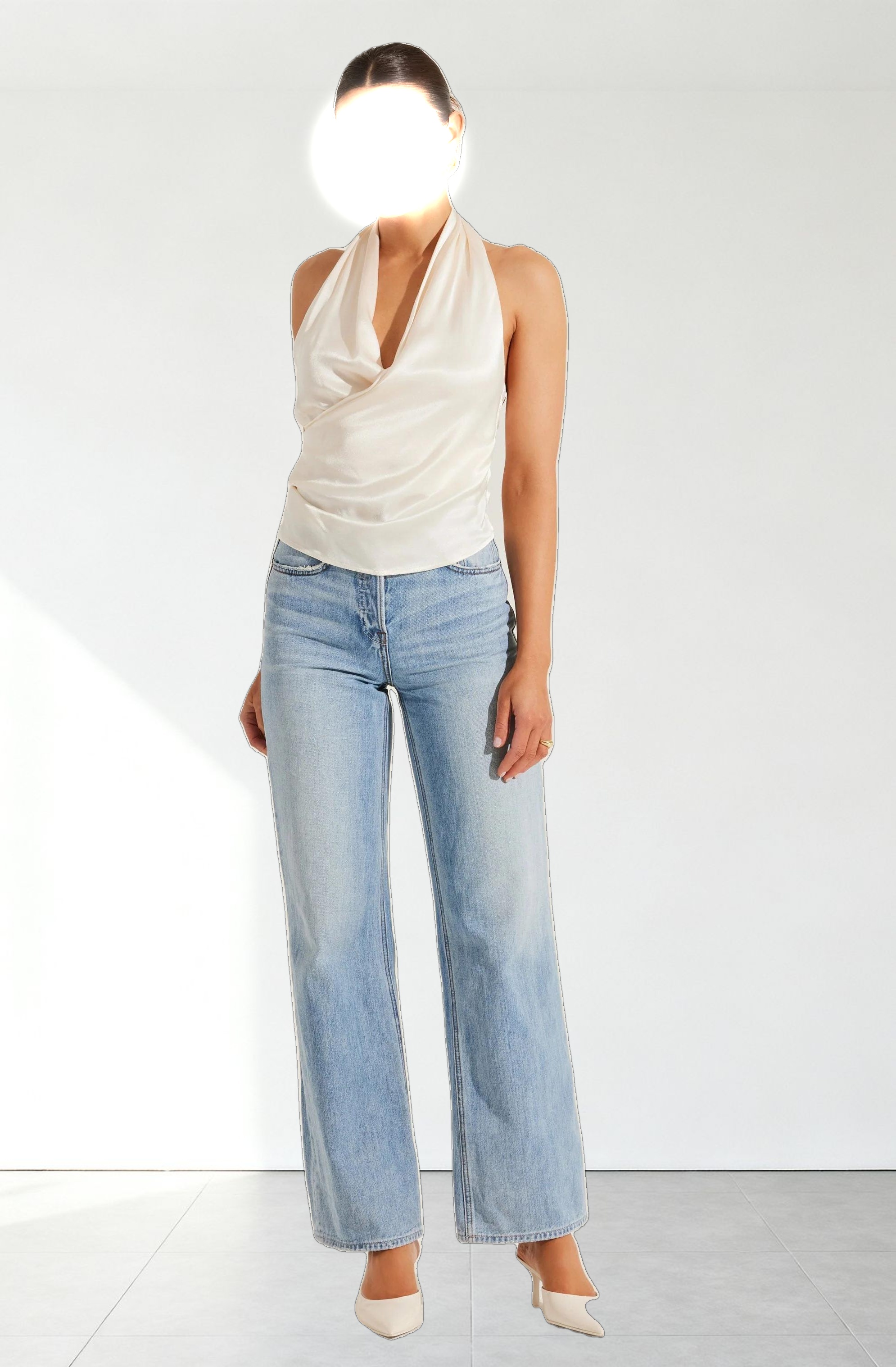 Draped Crossover Halter Top