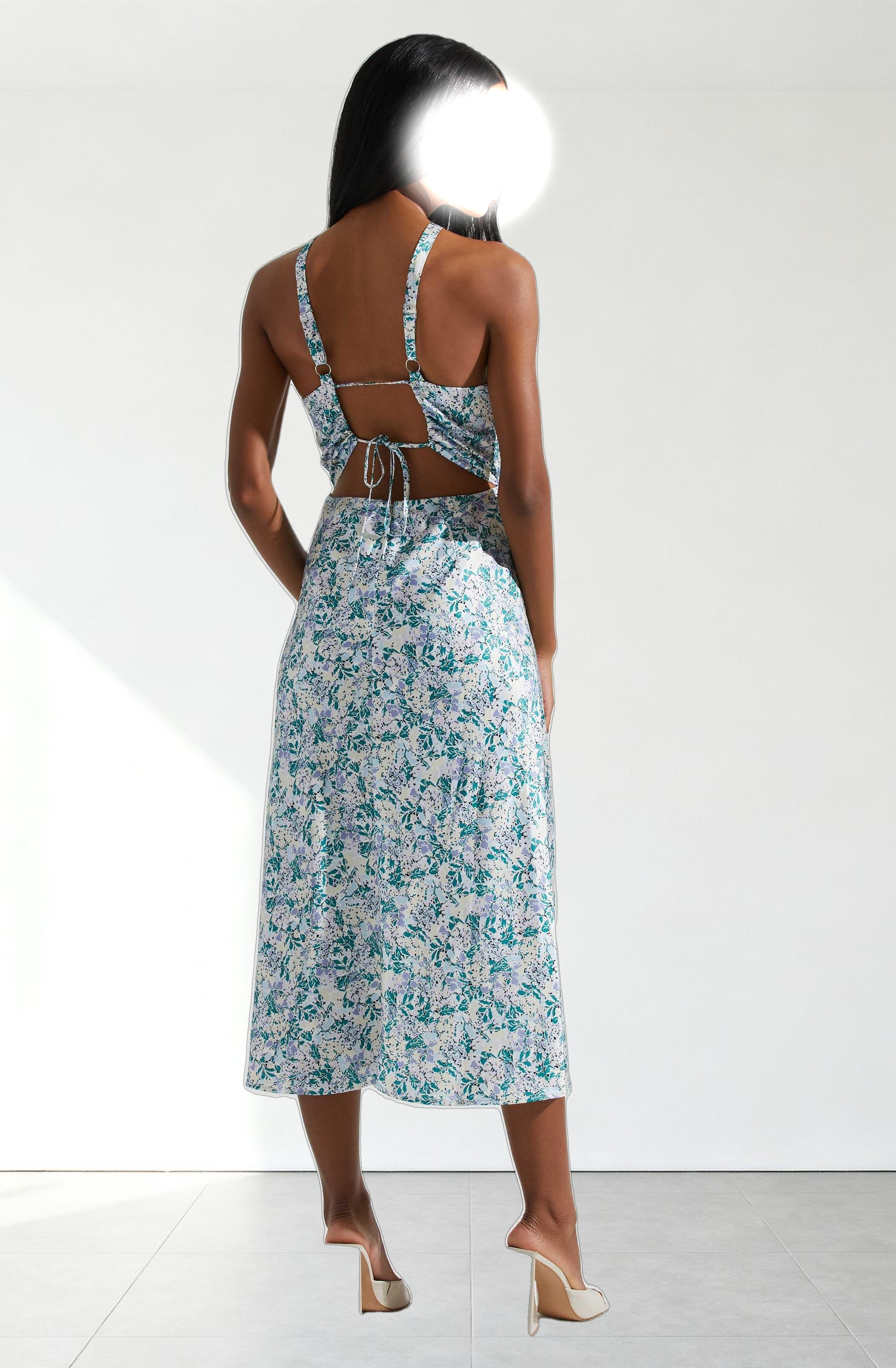 Sandrine Floral Halter Midi Dress