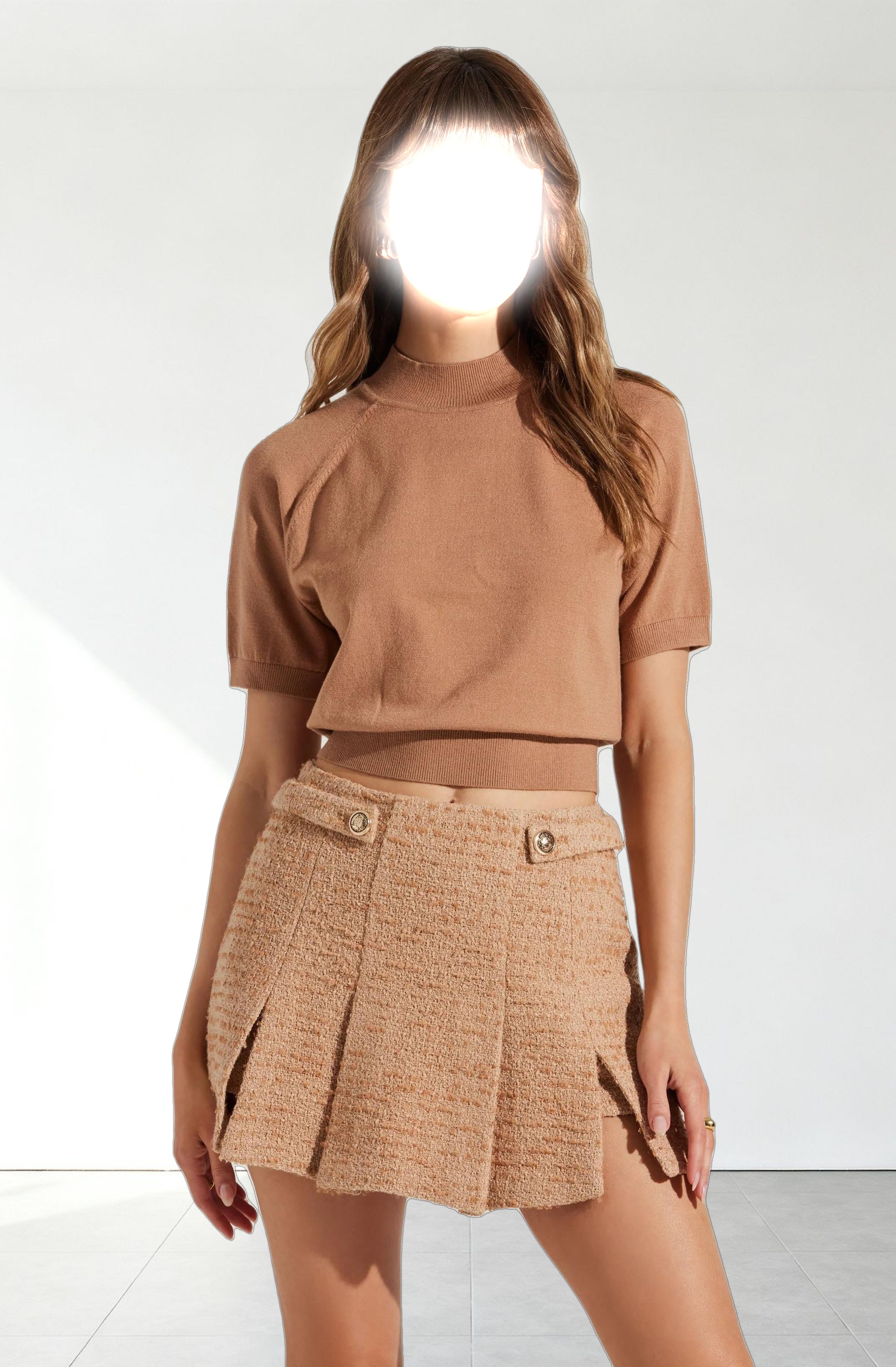 Larine Cropped Mock Neck Sweater