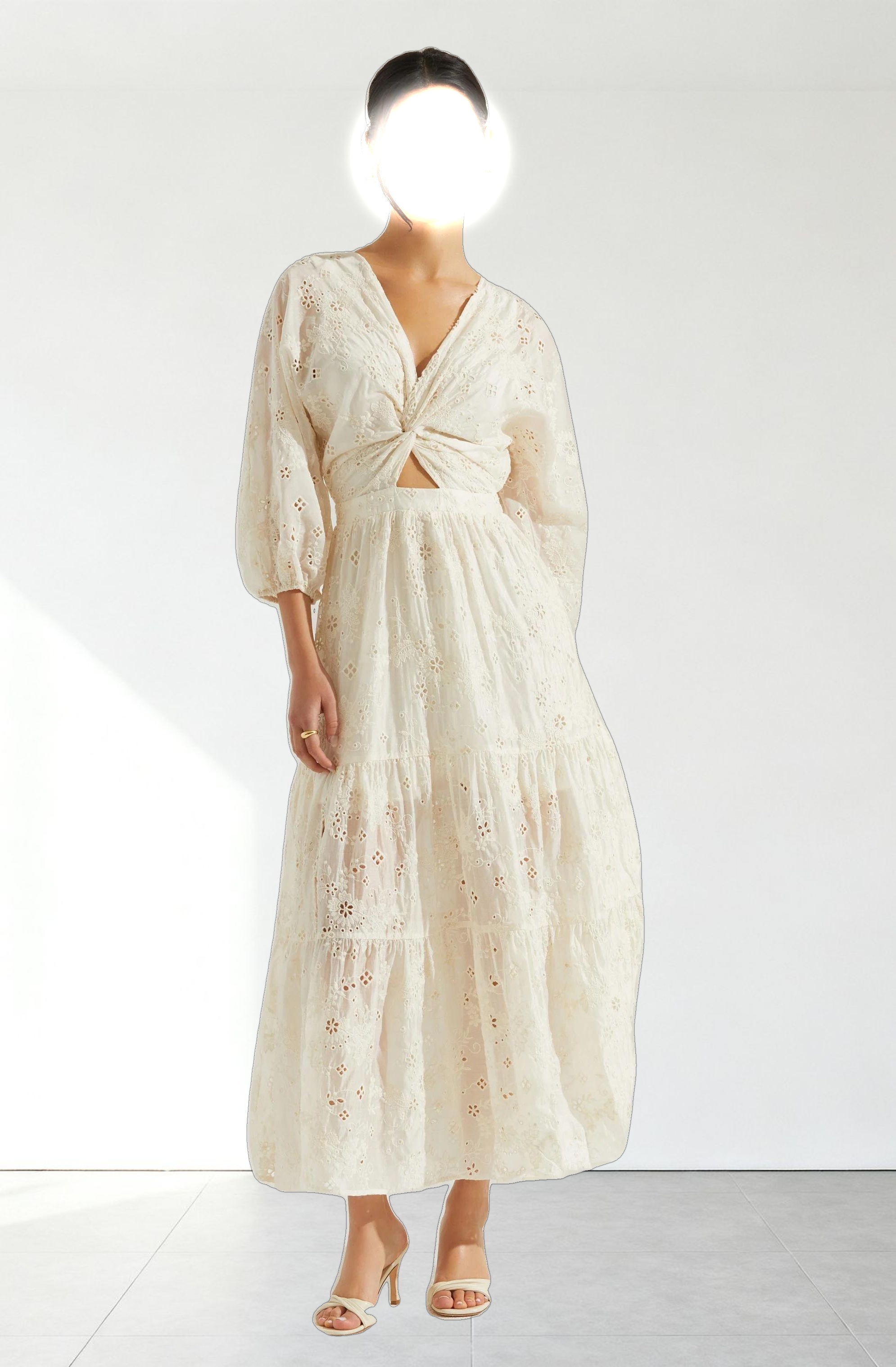 Jesalyn Floral Eyelet Maxi Dress