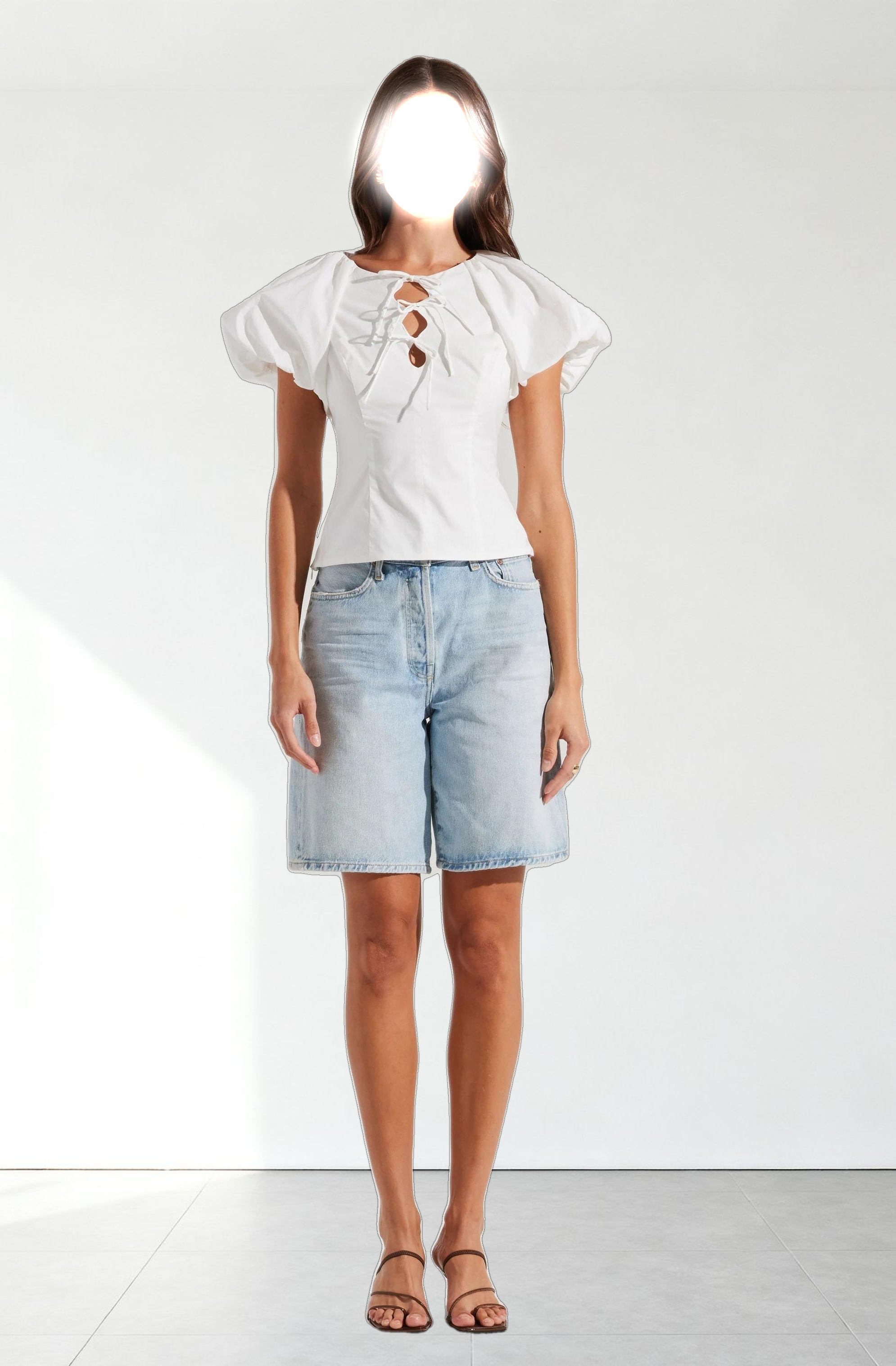 Aine Poplin Puff Sleeve Top