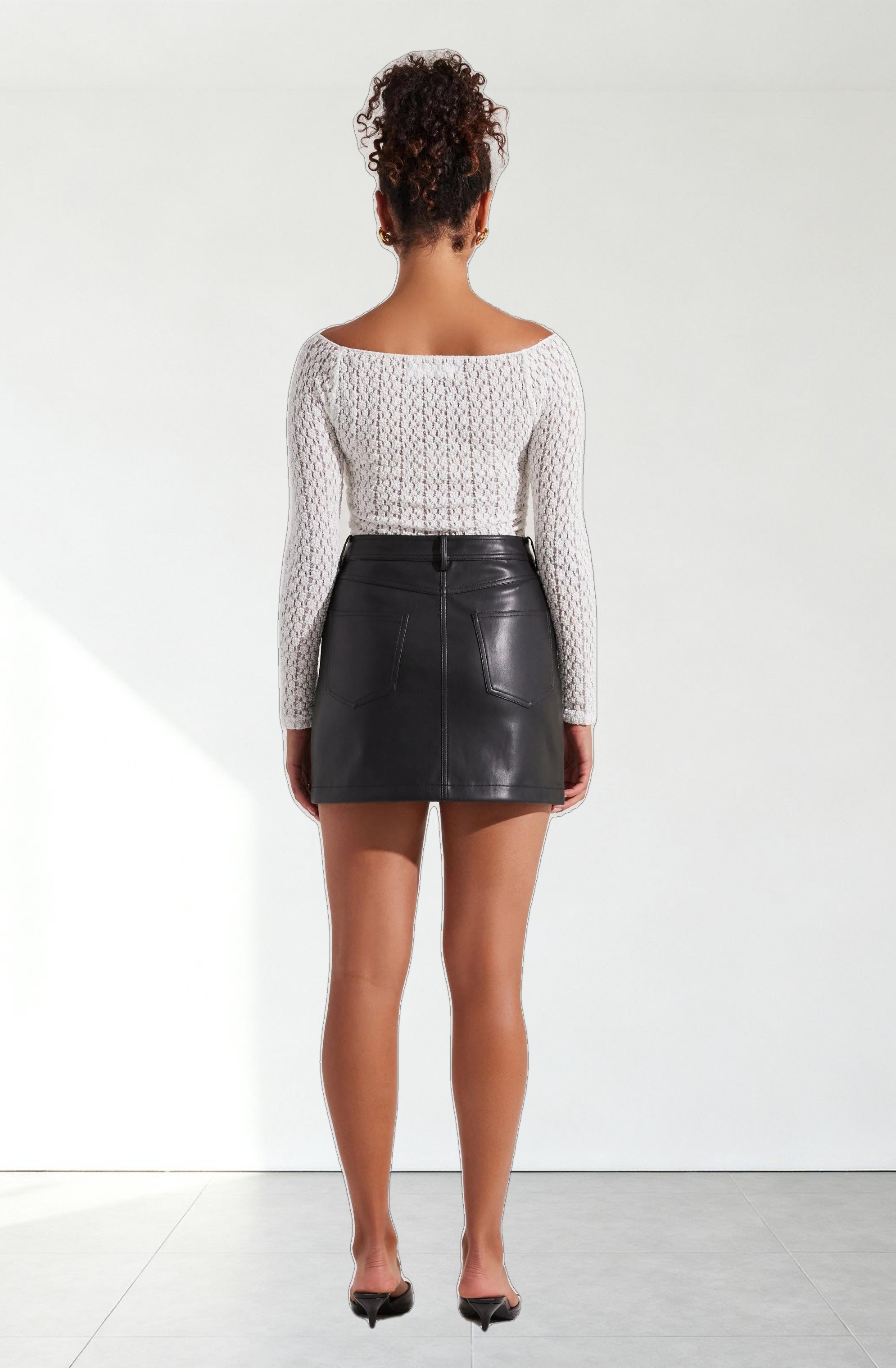 Boat Neck Open Knit Top